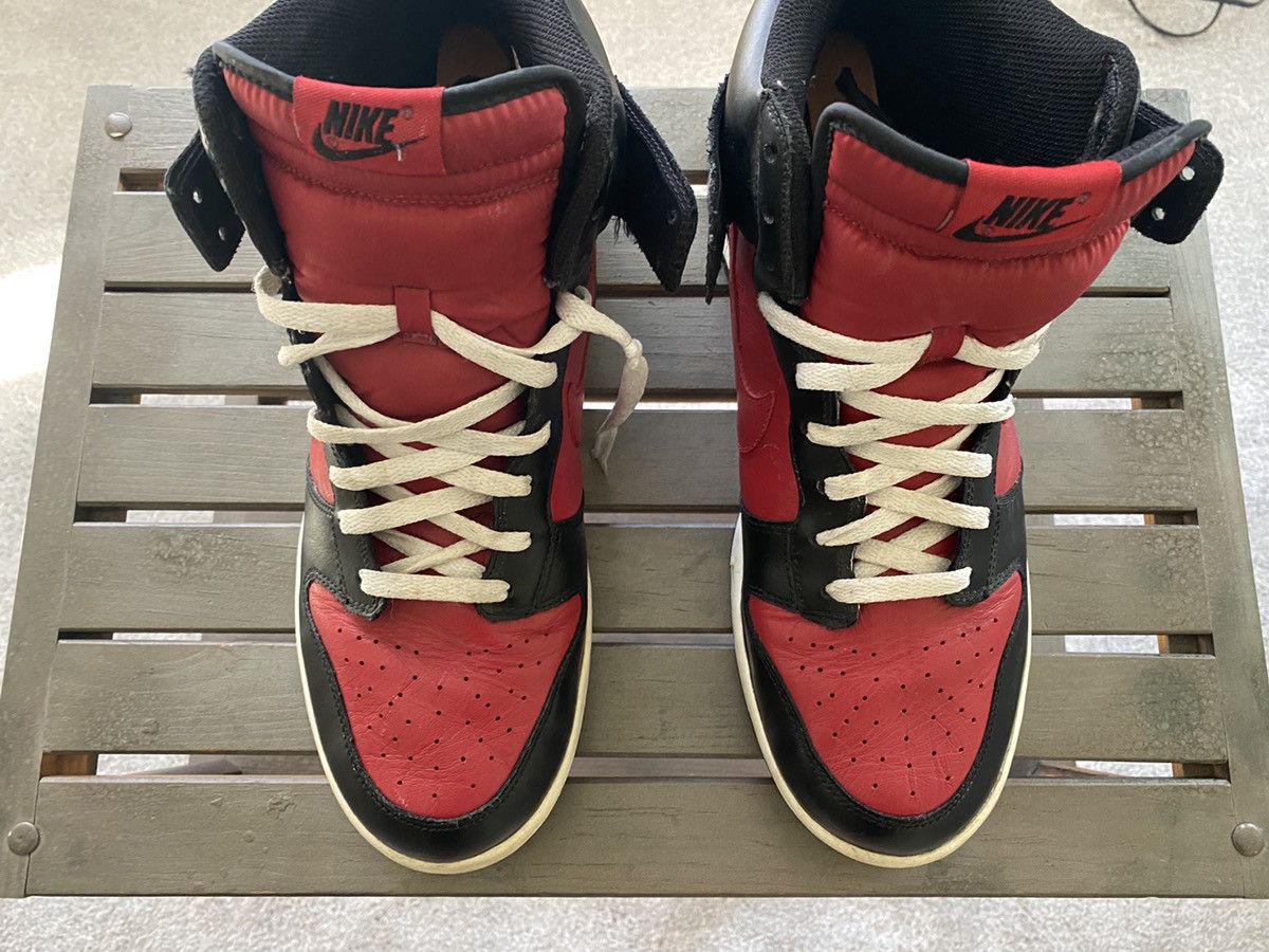 Nike Nike Dunk High Premium Bred Varsity Red 2010 PRM Size US 12 / EU 45 - 3 Thumbnail