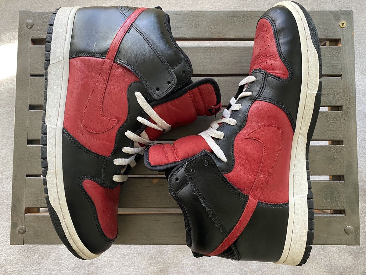 Nike Nike Dunk High Premium Bred Varsity Red 2010 PRM Size US 12 / EU 45 - 1 Thumbnail