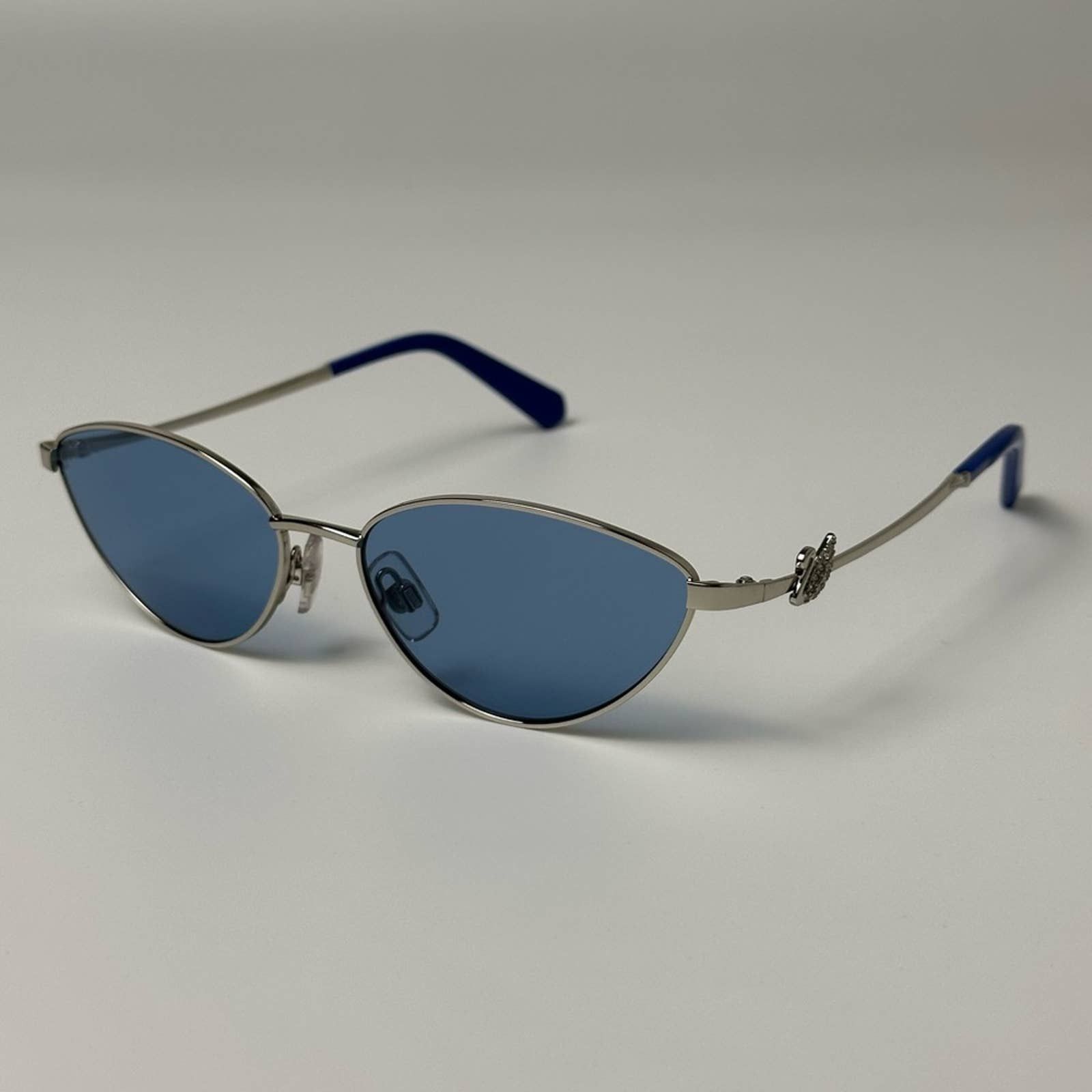 BRAND NEW SWAROWSKI SK0261/S 16V Shiny Palladium/Blue