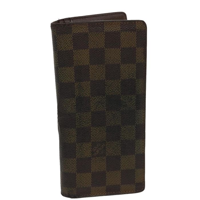 Louis Vuitton N60017 Portefeuille Brazza Damier Ebene Long Wallet Canvas  Women's Louis Vuitton Auction