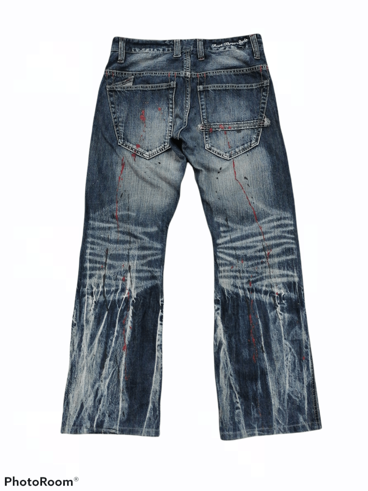 Flare Jeans Root Three Claw Mark Lightning Denim Pants - Main Image