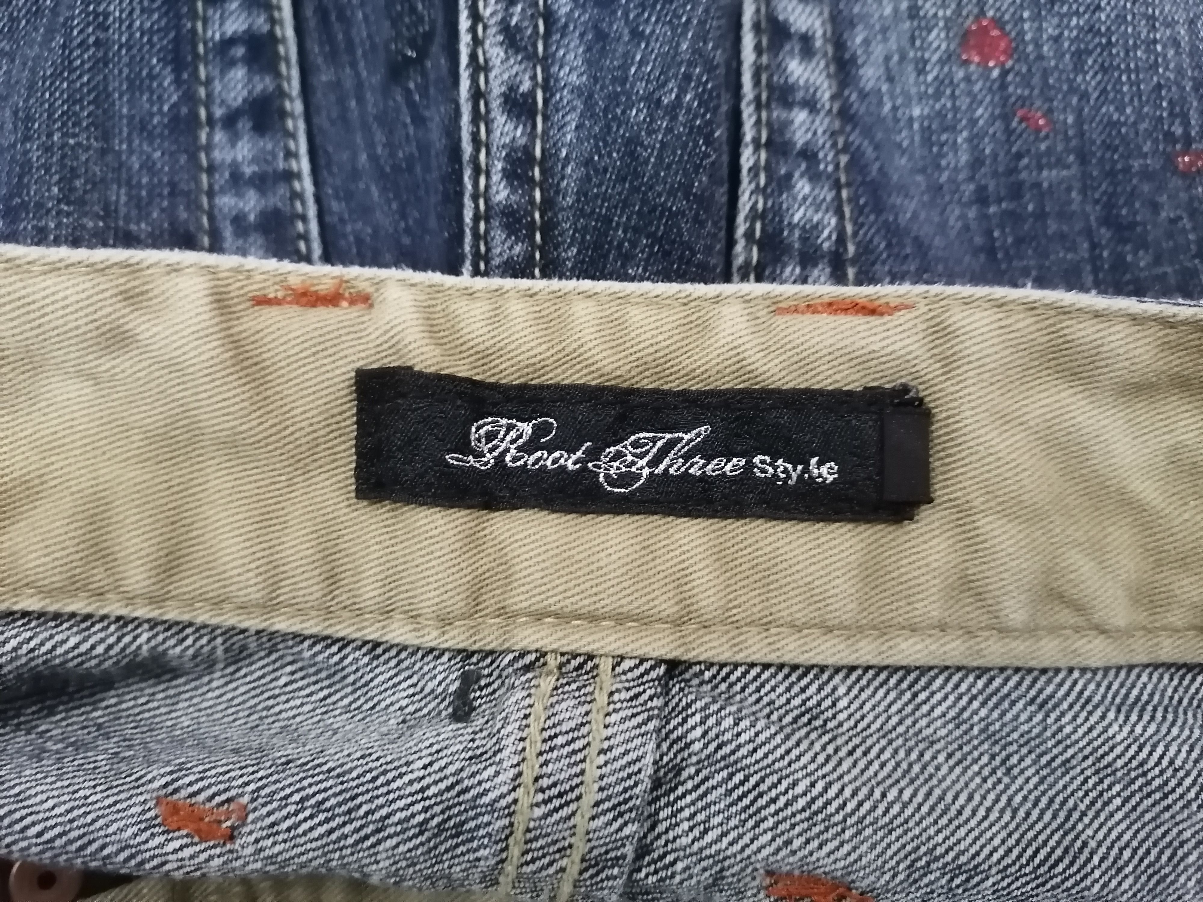 Japanese Brand SICK🔥Root Three Splattered Distressed Denim Pants Size US 29 - 7 Thumbnail
