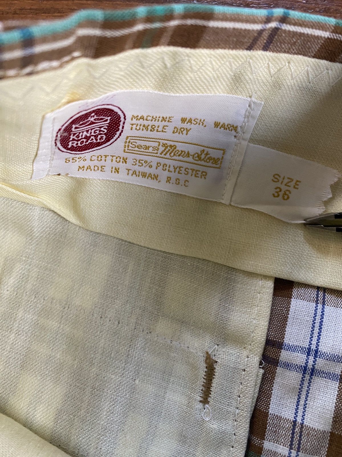 Sears Vintage 70’s Kings Road Plaid Shorts Size US 35 - 11 Thumbnail