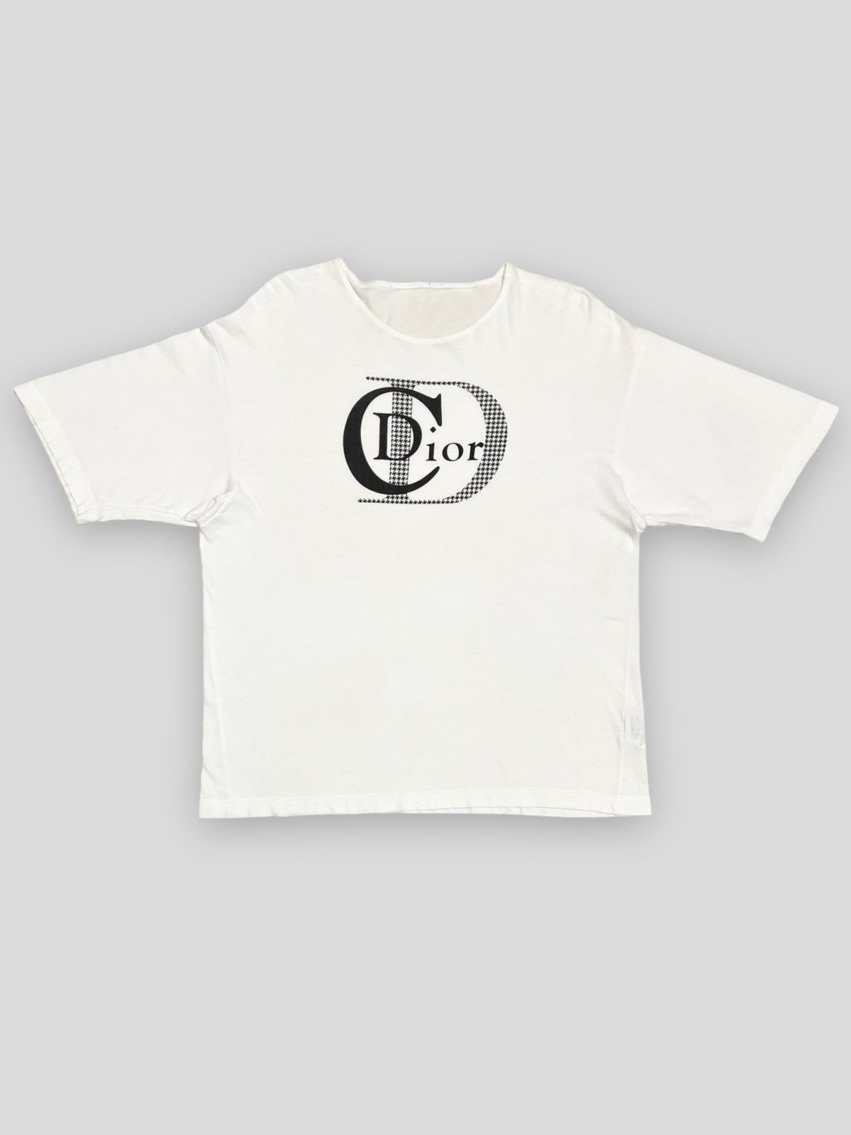 image of Send OfferVintage Designer Christian Dior Icon Logo Tshirt in White, Men's (Size Medium)