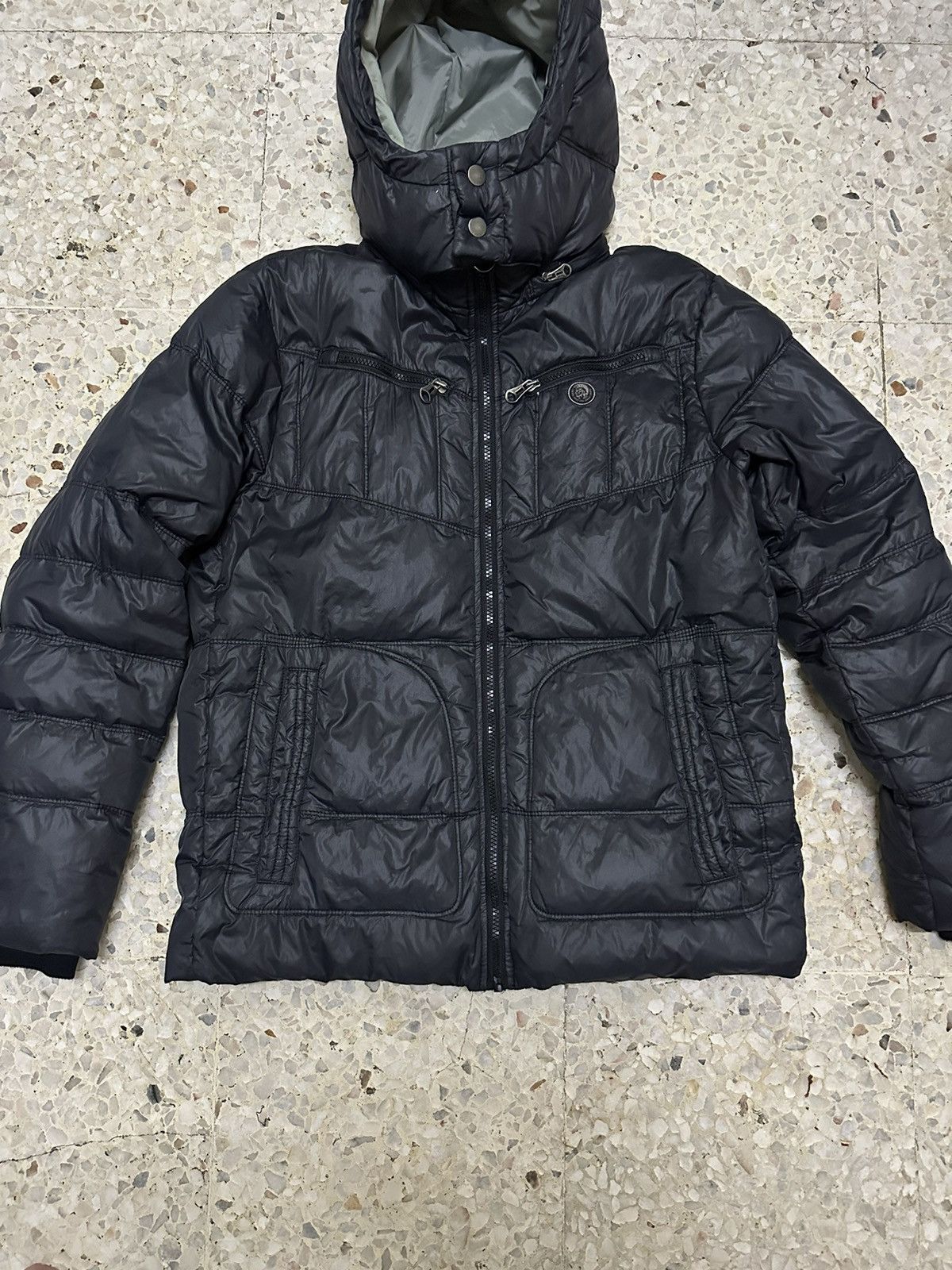 Diesel × Diesel Black Gold Diesel Puffer Jacket Design With Hoodie Size US XL / EU 56 / 4 - 4 Thumbnail