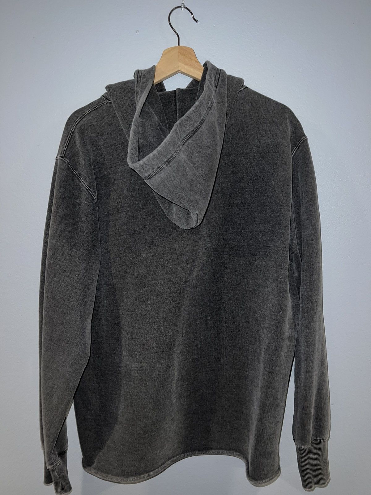 Aime Leon Dore Washed Grey Raw Edge Hoodie - Technical View