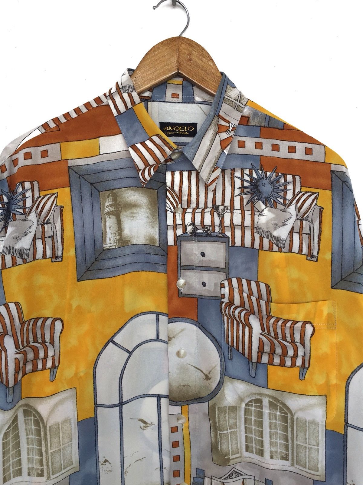 Yoshiyuki Konishi Angelo Overprinted Home Panoramas Polyester Button Up Shirt Size US L / EU 52-54 / 3 - 3 Thumbnail