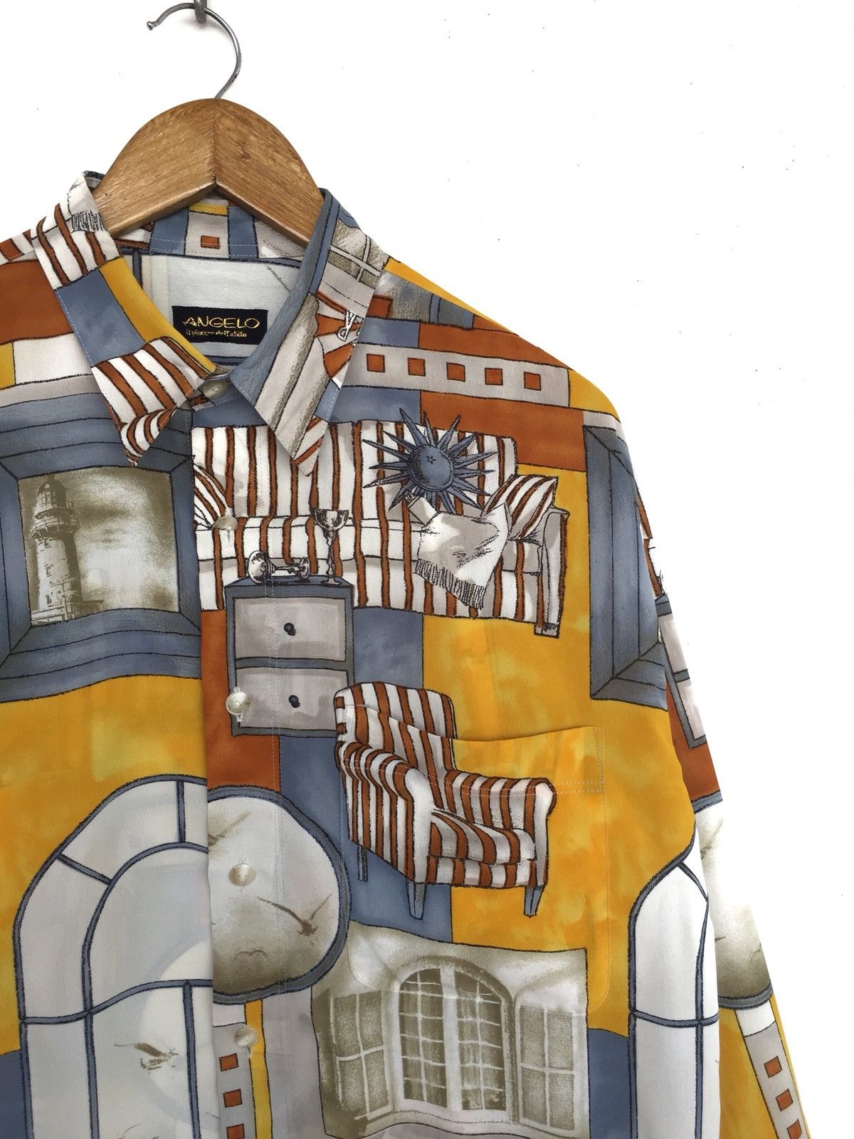 Yoshiyuki Konishi Angelo Overprinted Home Panoramas Polyester Button Up Shirt Size US L / EU 52-54 / 3 - 2 Thumbnail