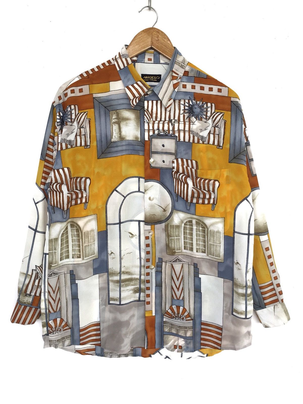 Yoshiyuki Konishi Angelo Overprinted Home Panoramas Polyester Button Up Shirt Size US L / EU 52-54 / 3 - 1 Thumbnail