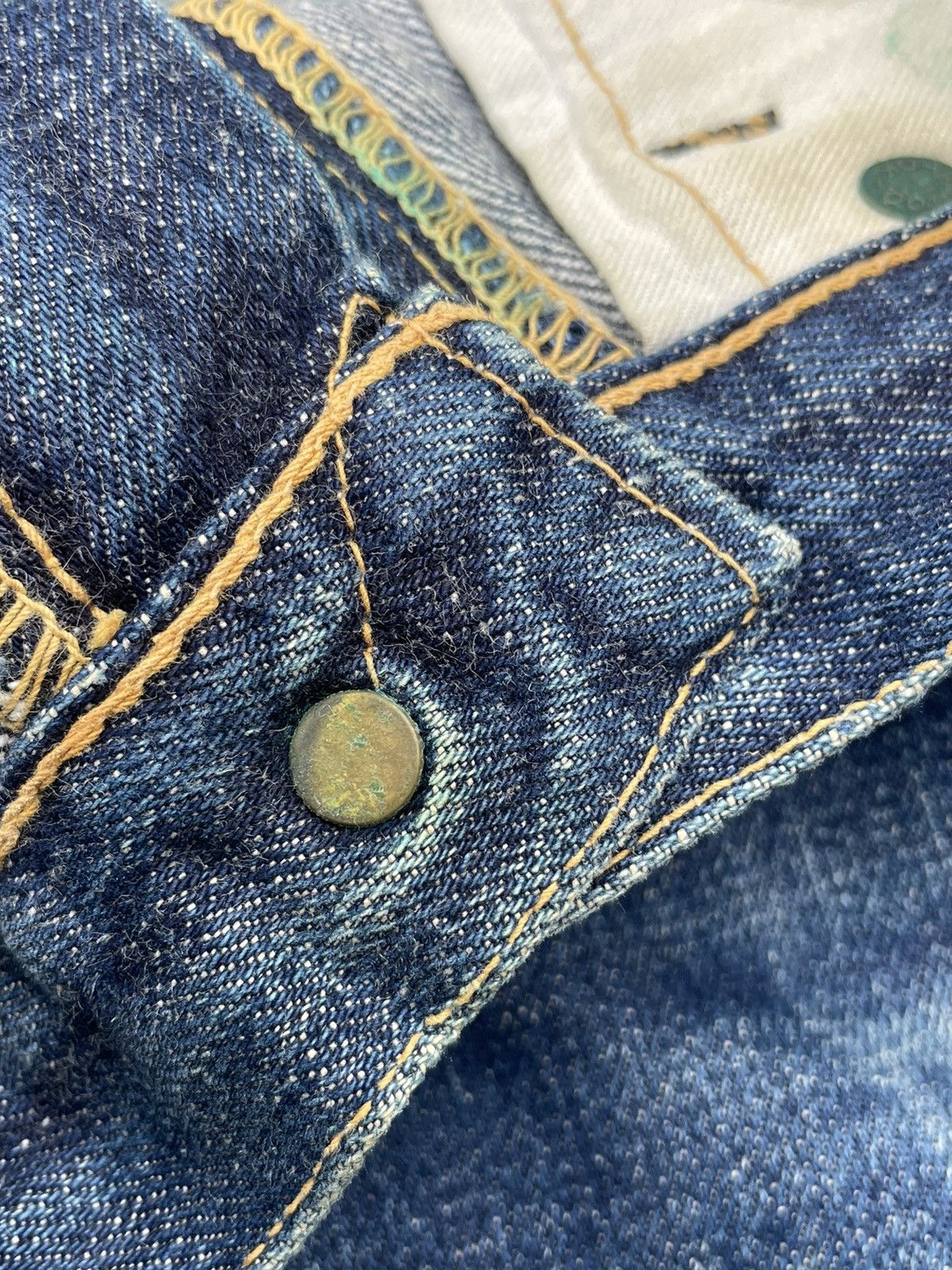 Japanese Brand Skull Jeans by Analchemist Vintage Aging Distressed Denim Size US 31 - 17 Thumbnail