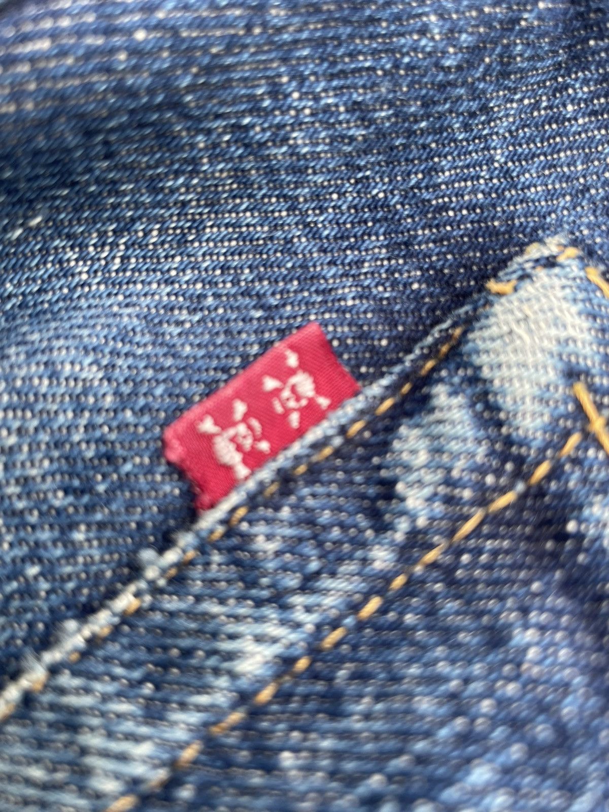 Japanese Brand Skull Jeans by Analchemist Vintage Aging Distressed Denim Size US 31 - 15 Thumbnail