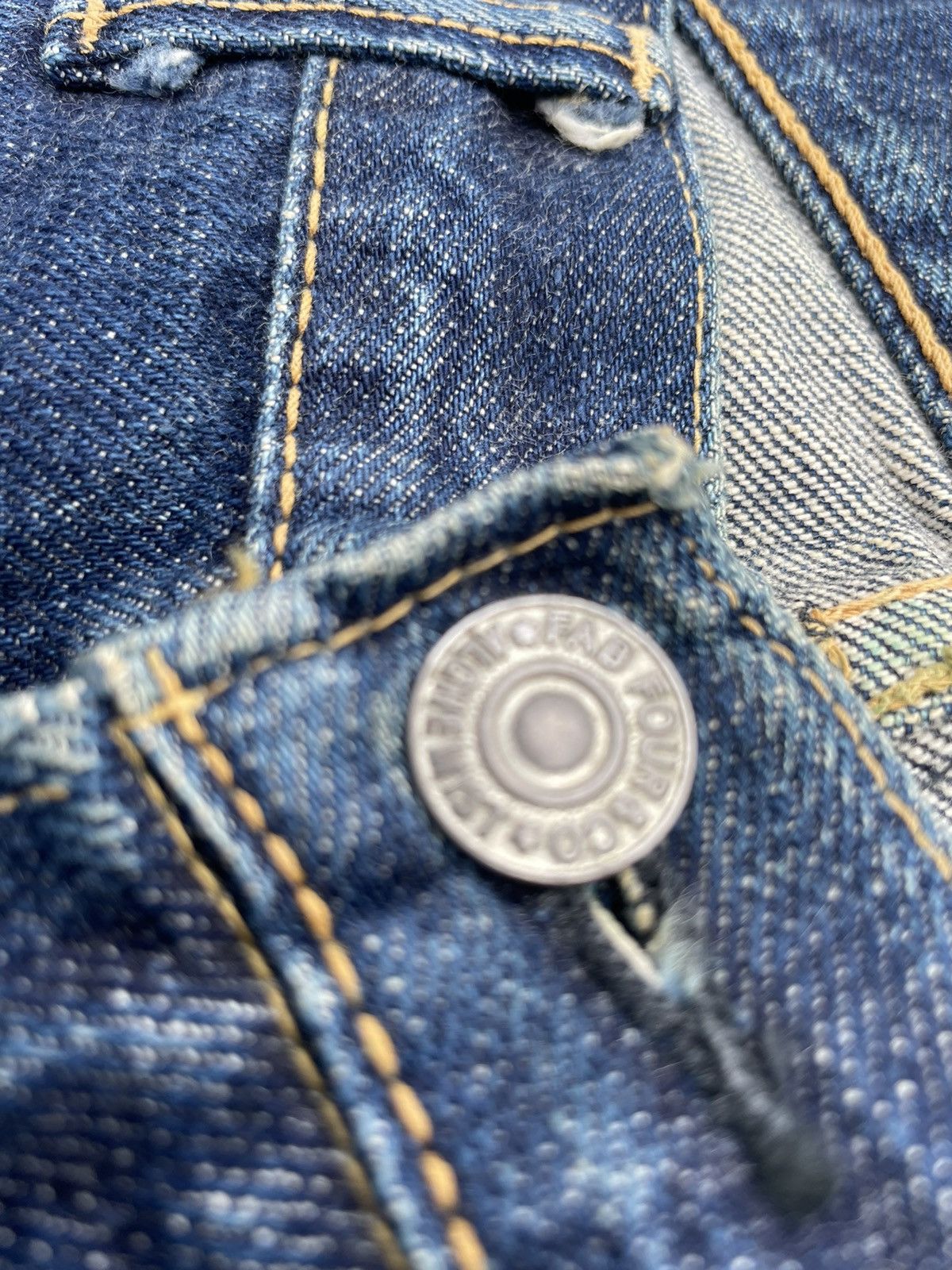 Japanese Brand Skull Jeans by Analchemist Vintage Aging Distressed Denim Size US 31 - 21 Thumbnail