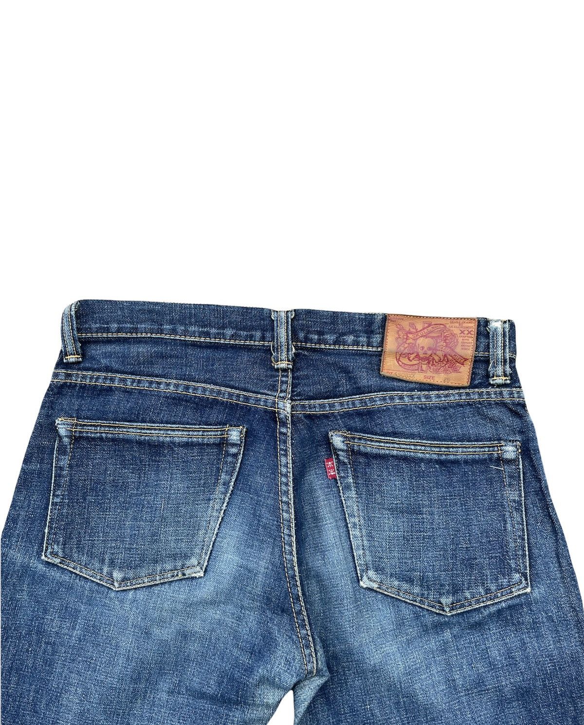 Japanese Brand Skull Jeans by Analchemist Vintage Aging Distressed Denim Size US 31 - 11 Thumbnail