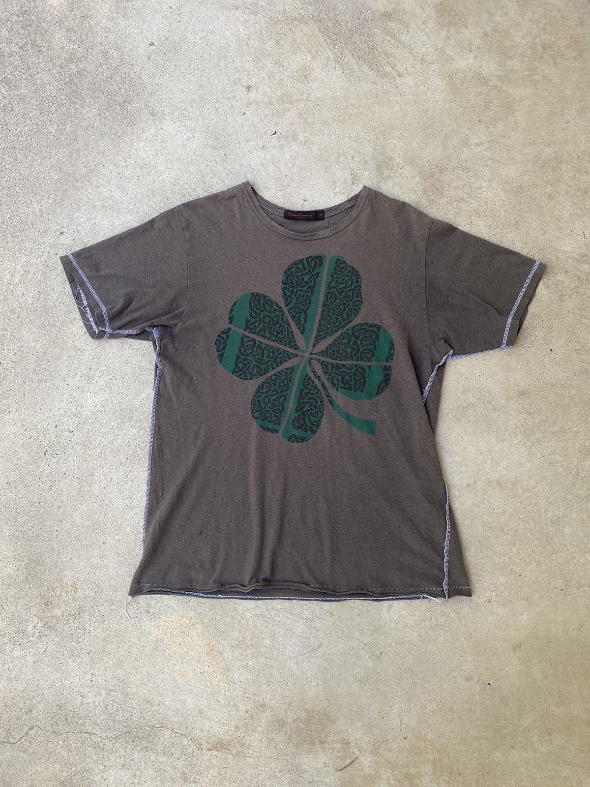 image of Undercover Ss03 “Scab” Clover T Shirt in Grey, Men's (Size Medium)