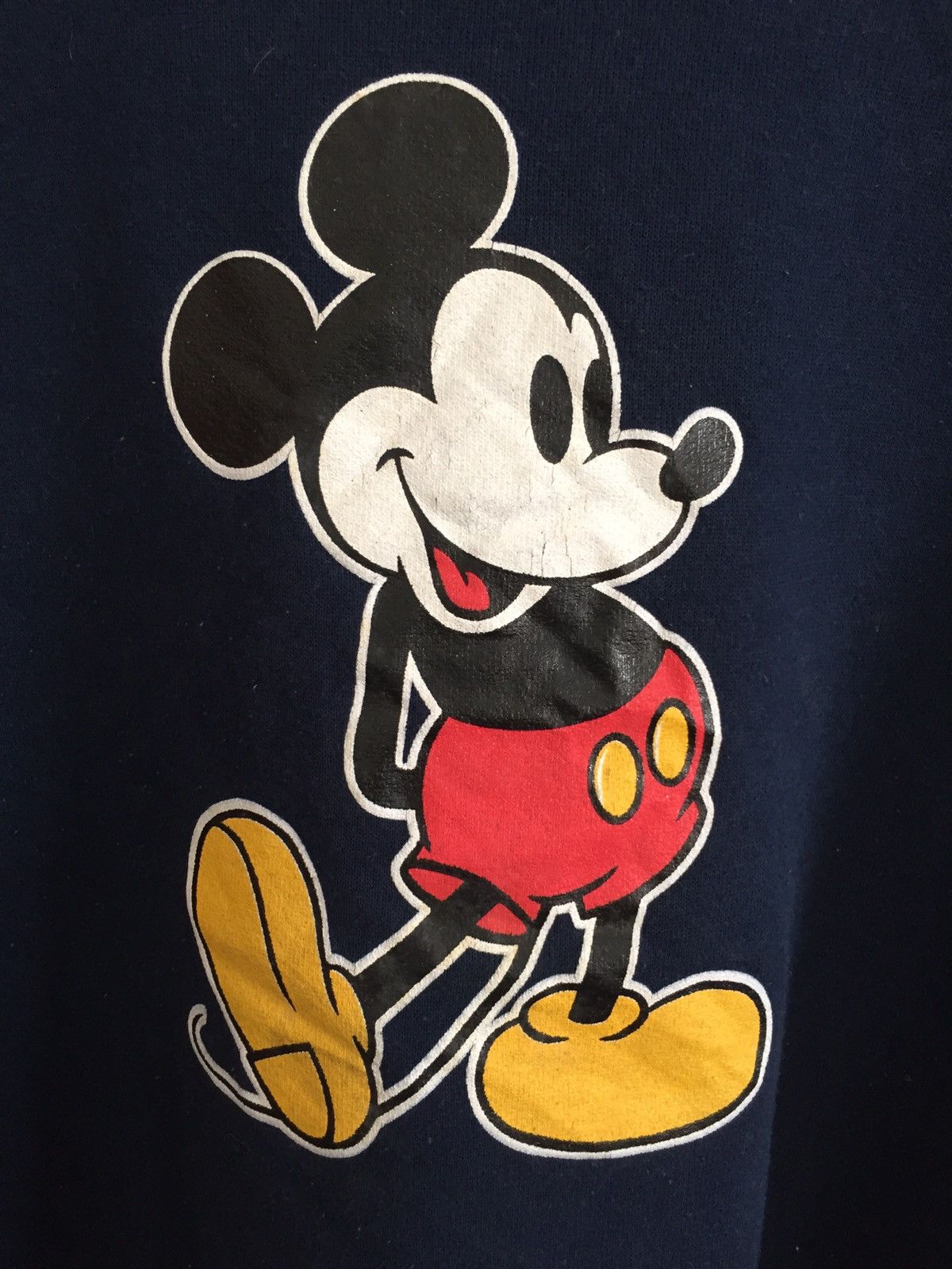 Vintage 80s Disney Mickey Big Printed Navy Blue Jumper Size US M / EU 48-50 / 2 - 2 Thumbnail