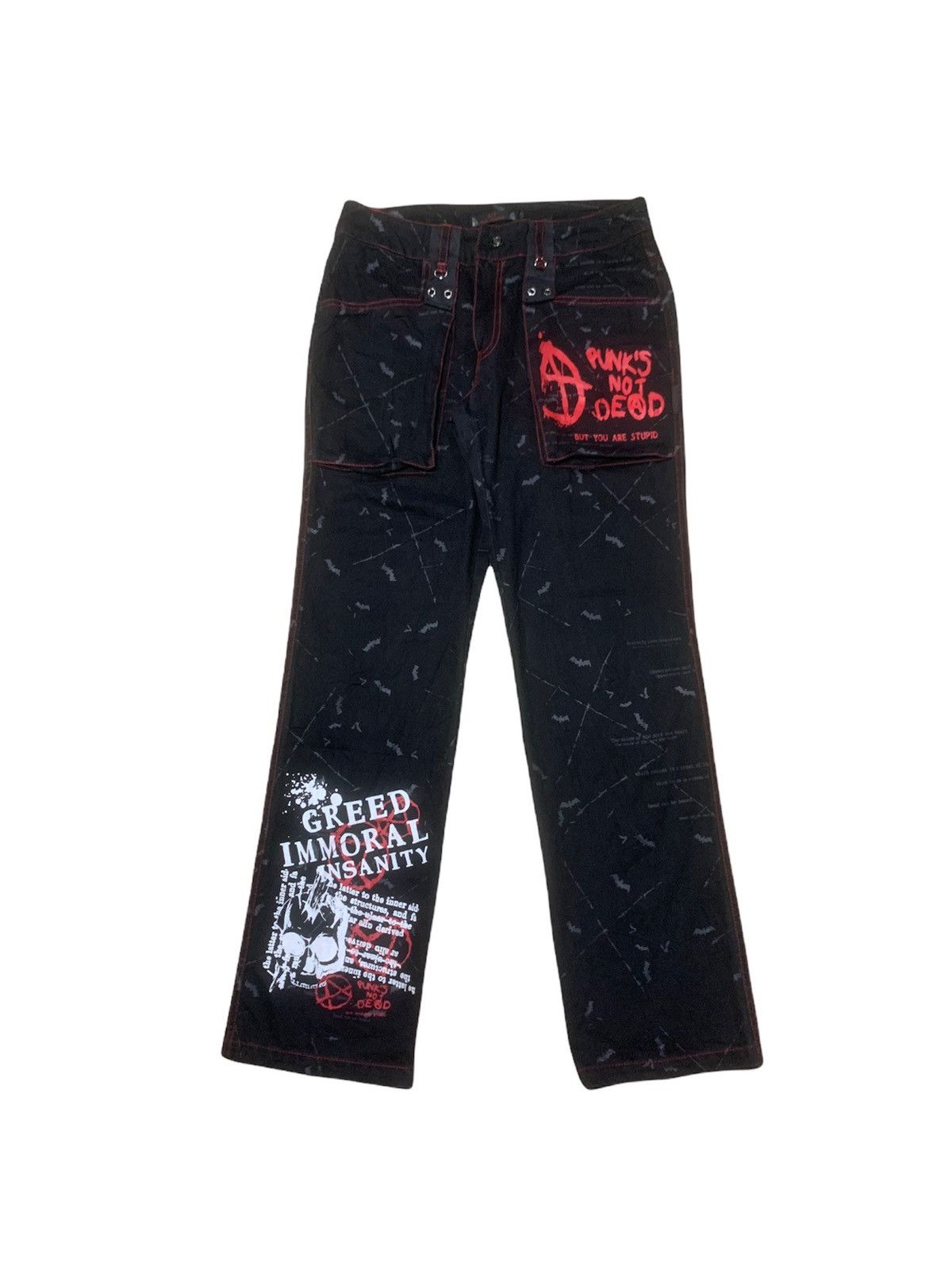 パンツ oos japanese label bondage dameged denim Japanese Brand × Vintage VINTAGE BONDAGE PUNK DISTRESSED