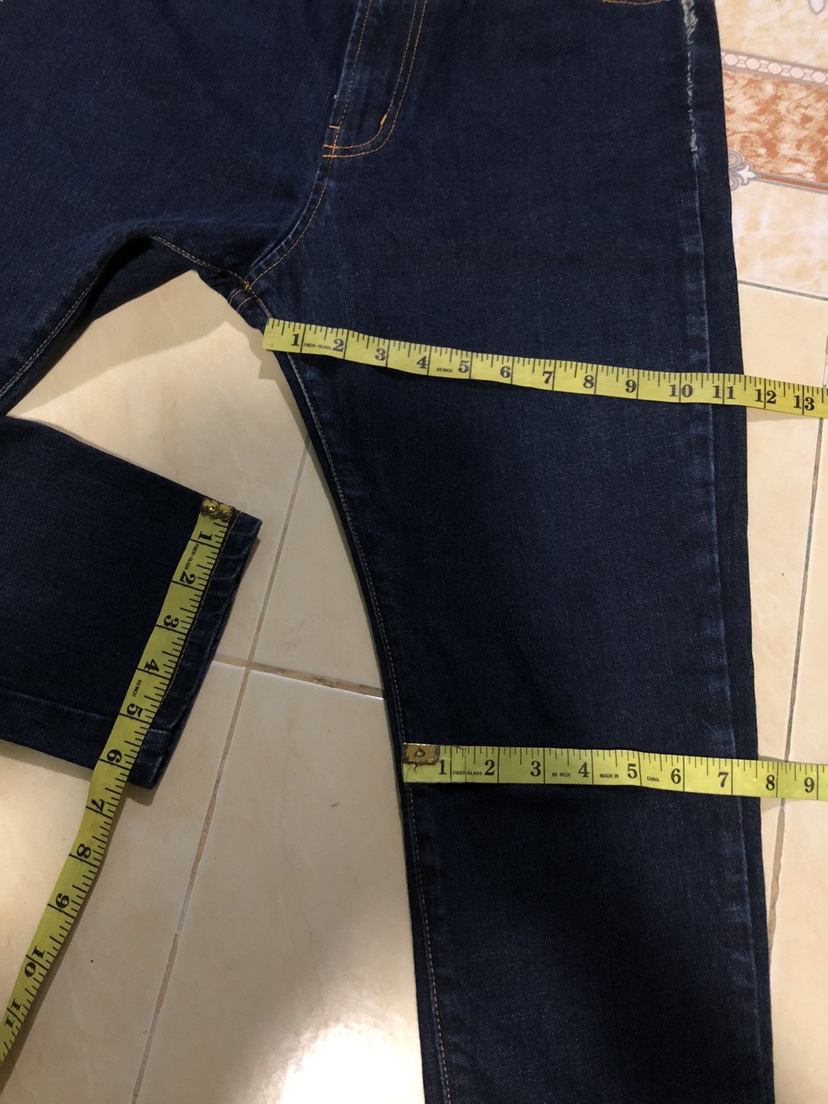 Issey Miyake SUNAOKUWAHARA BY ISSEY MIYAKE HIGH RISE BLUE DENIM JEANS Size US 30 / EU 46 - 11 Thumbnail