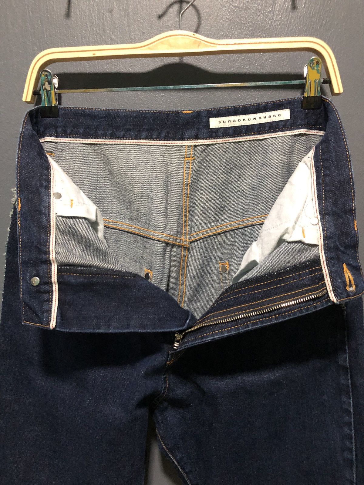 Issey Miyake SUNAOKUWAHARA BY ISSEY MIYAKE HIGH RISE BLUE DENIM JEANS Size US 30 / EU 46 - 5 Thumbnail