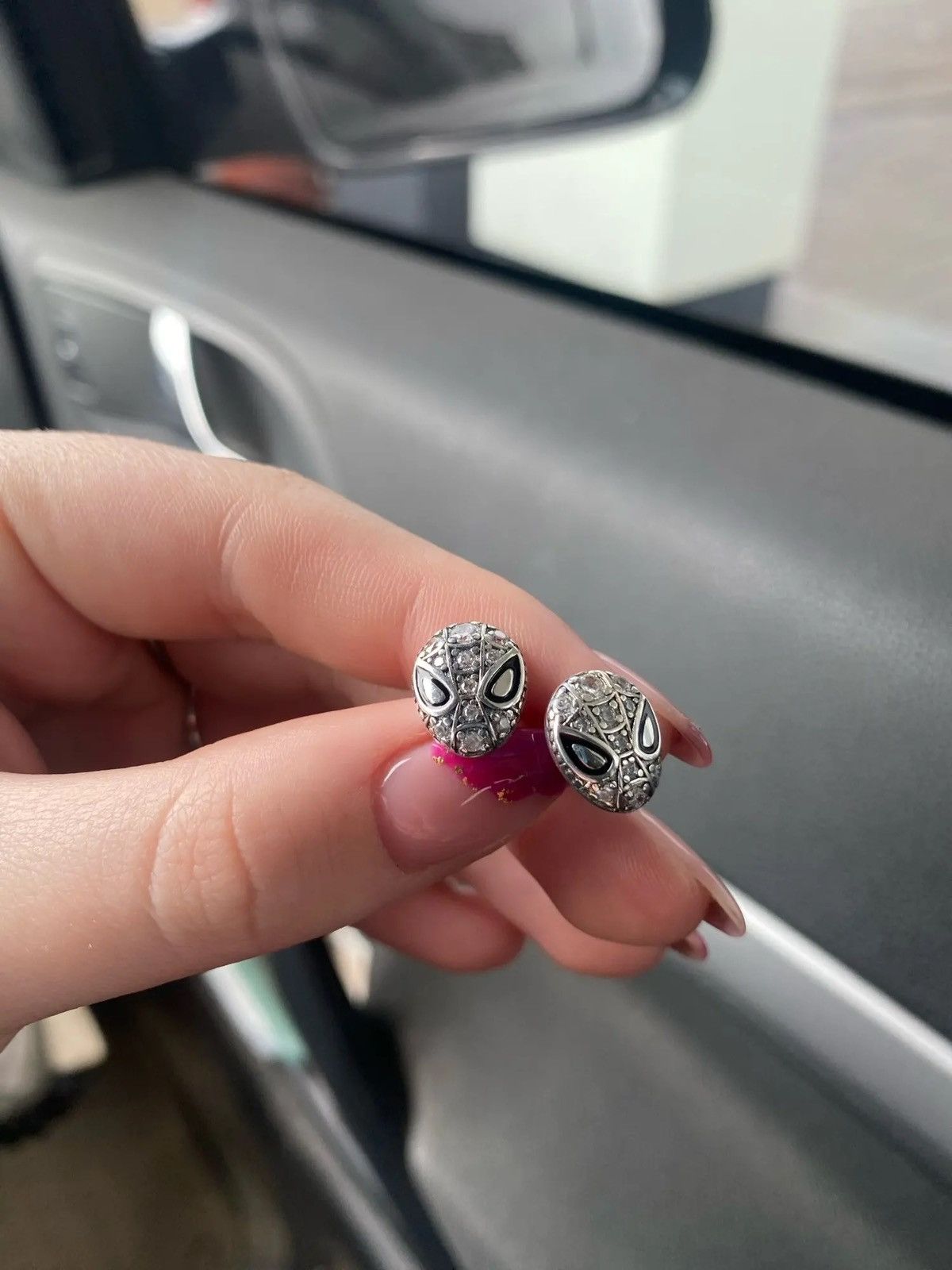 Other SpiderMan Mask Pave Stud Earrings Hoop Earring Size ONE SIZE - 4 Thumbnail