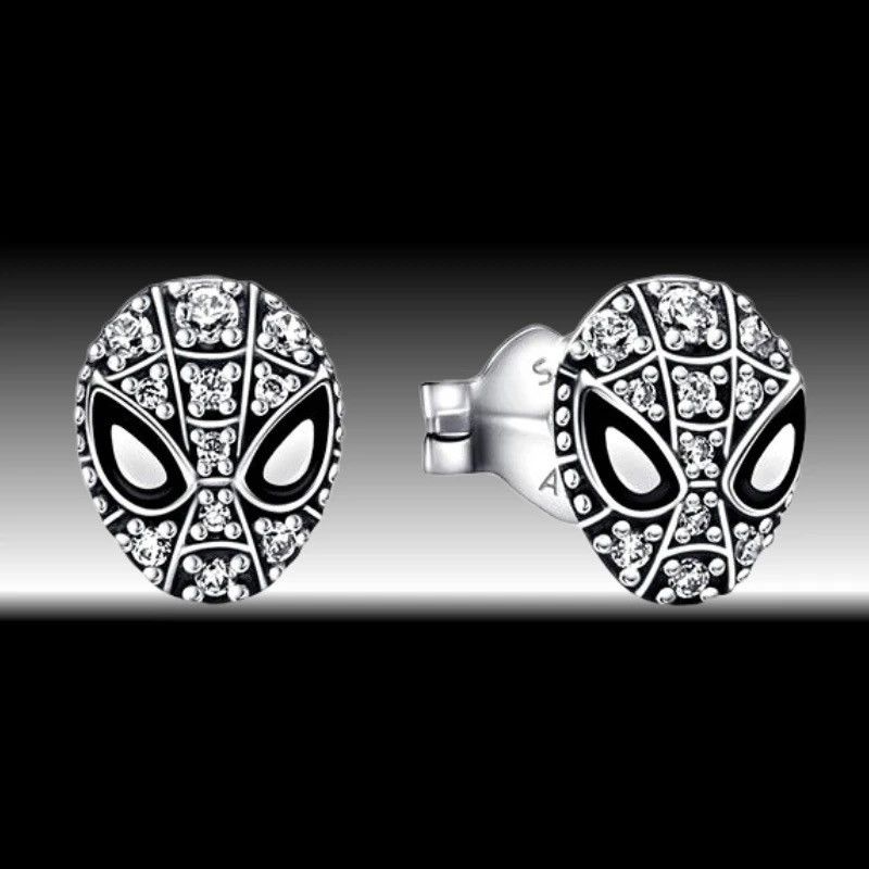Other SpiderMan Mask Pave Stud Earrings Hoop Earring Size ONE SIZE - 1 Thumbnail