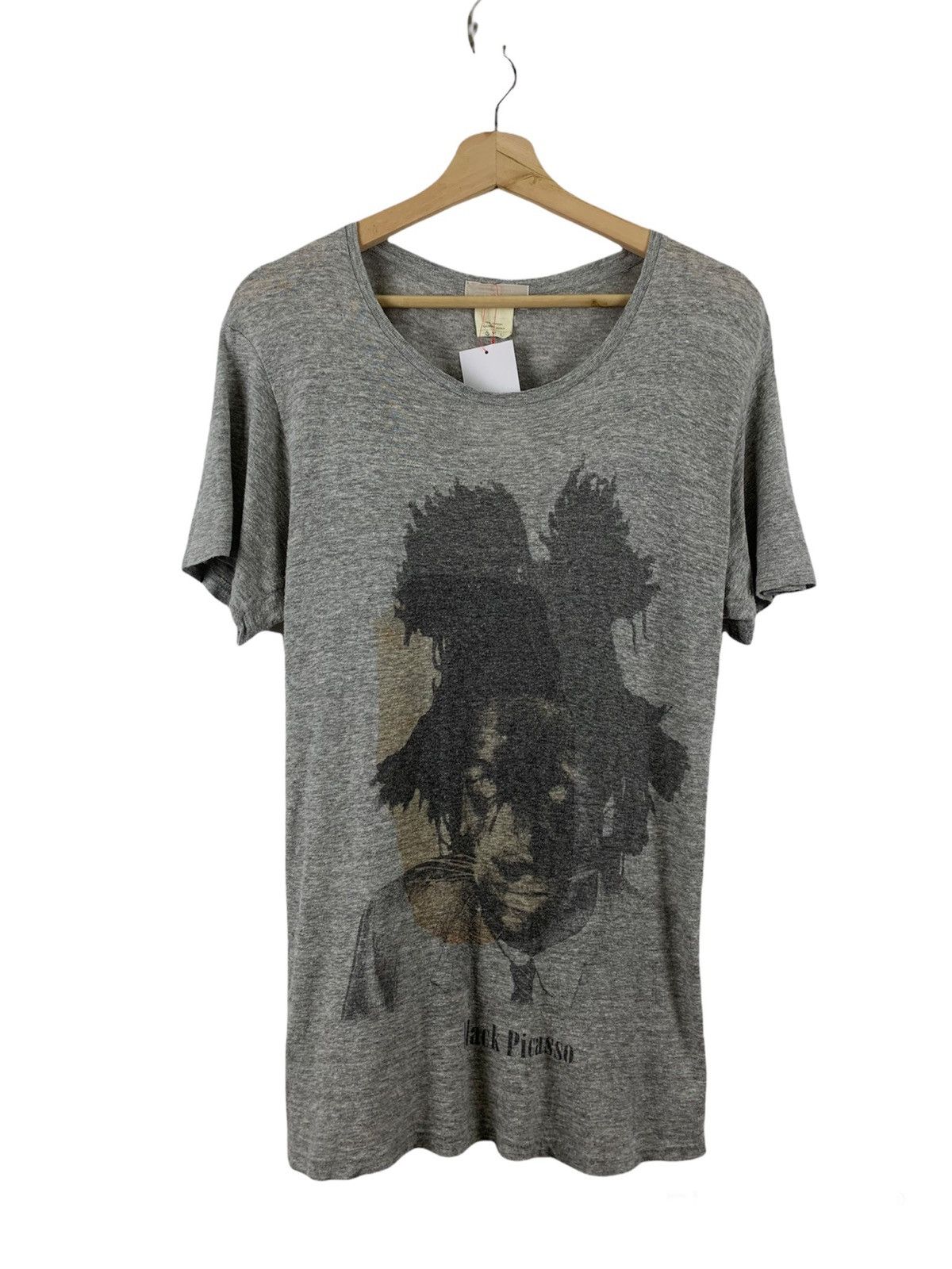 image of Crack Gallery x Weirdo Dave Black Picasso By Crack T-Shirt in Grey, Men's (Size Small)