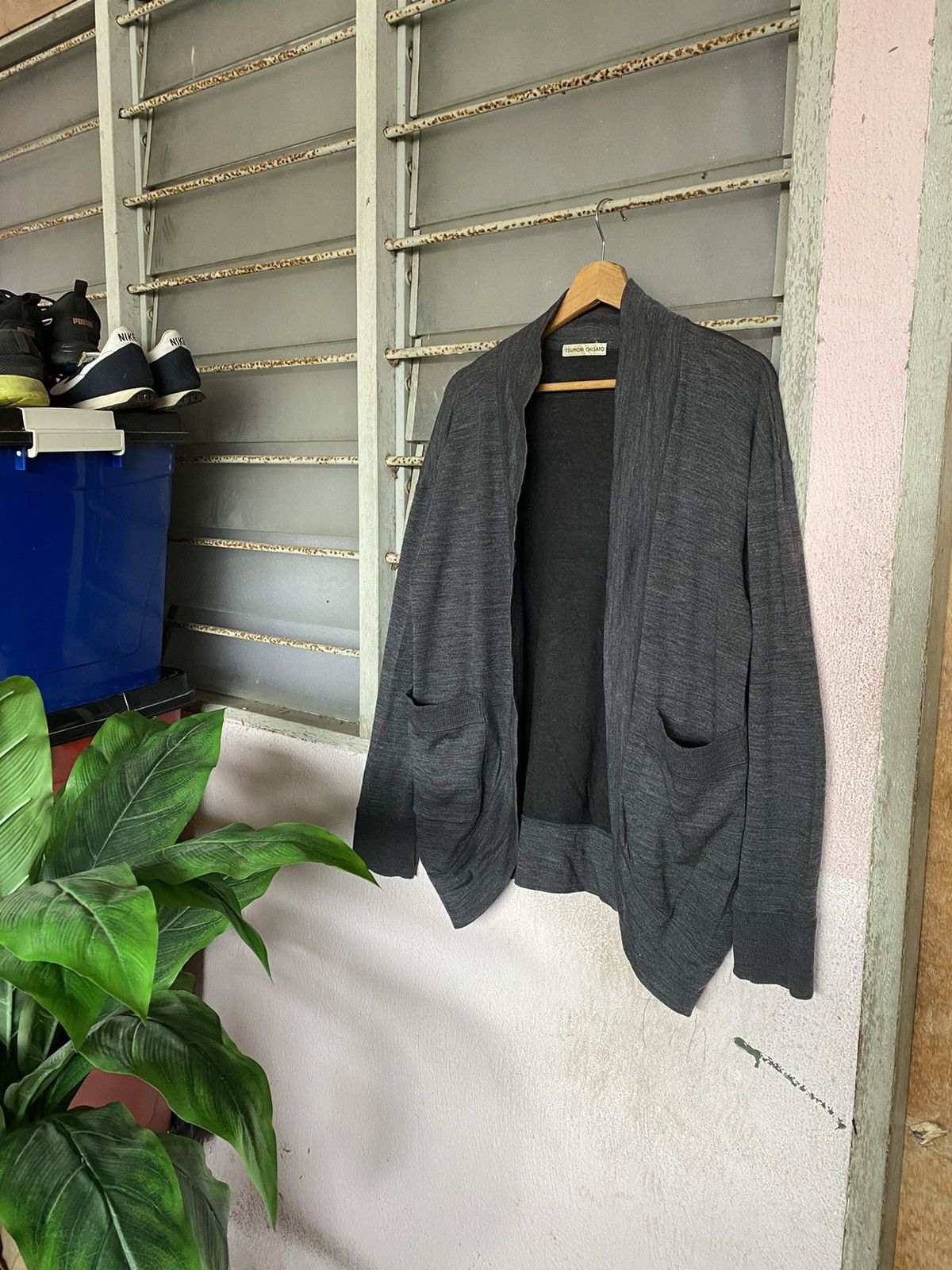 image of Japanese Designer Tsumori Chisato Cardigan in Grey, Men's (Size Medium)
