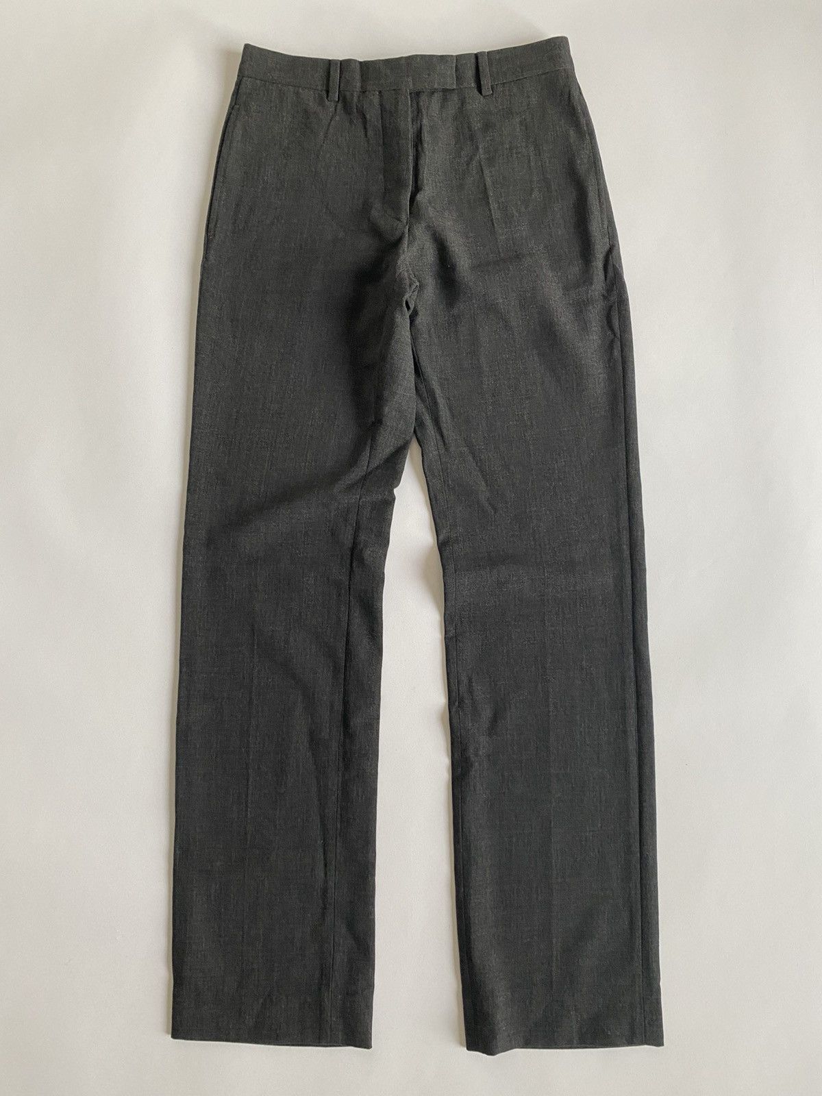 image of Vintage Helmut Lang Straight Wool Suit Pants in Grey, Women's (Size 27)