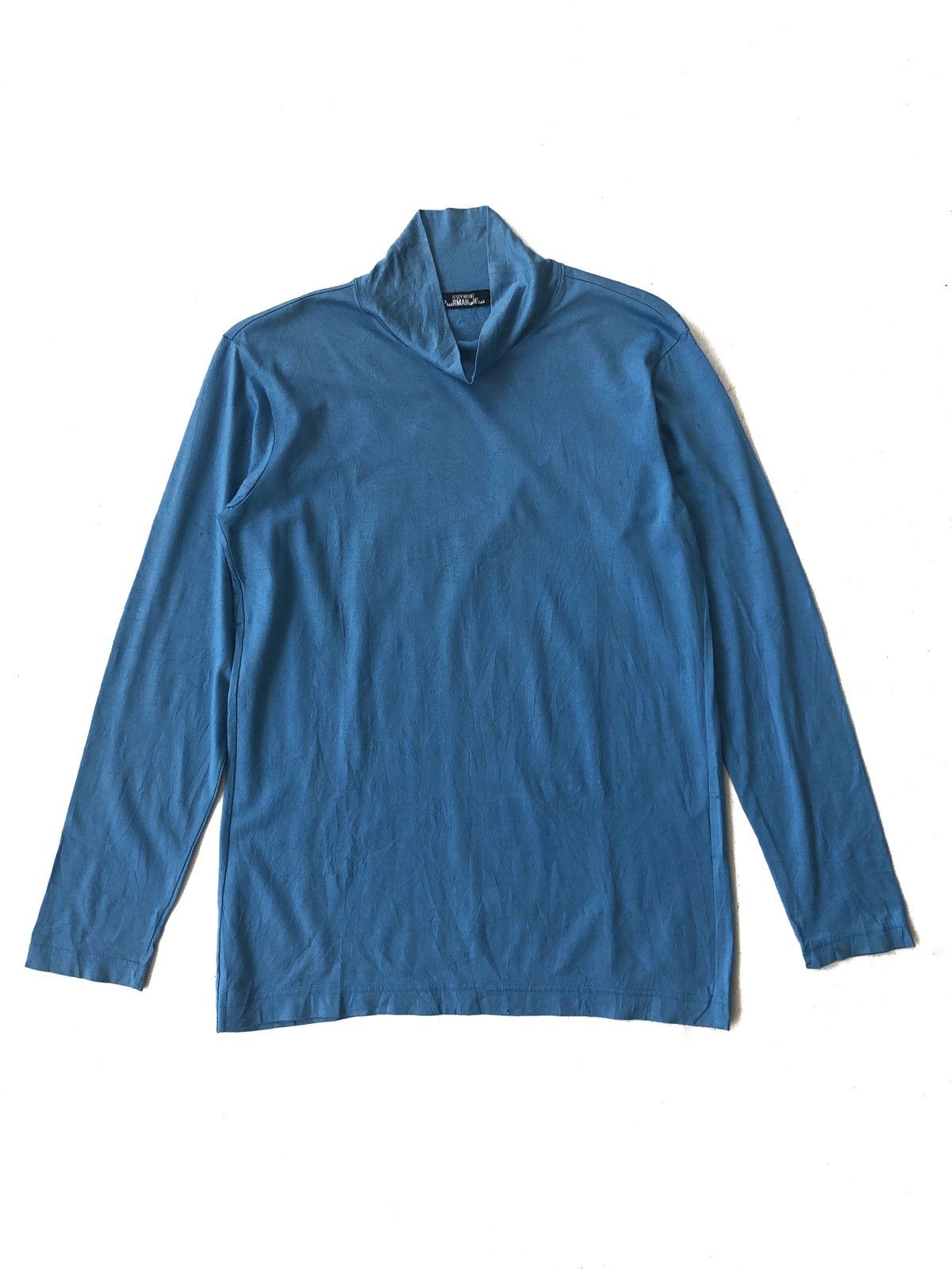 Issey Miyake Issey Miyake Permanente High Neck Plain Blue LS Shirt Size US M / EU 48-50 / 2 - 3 Thumbnail