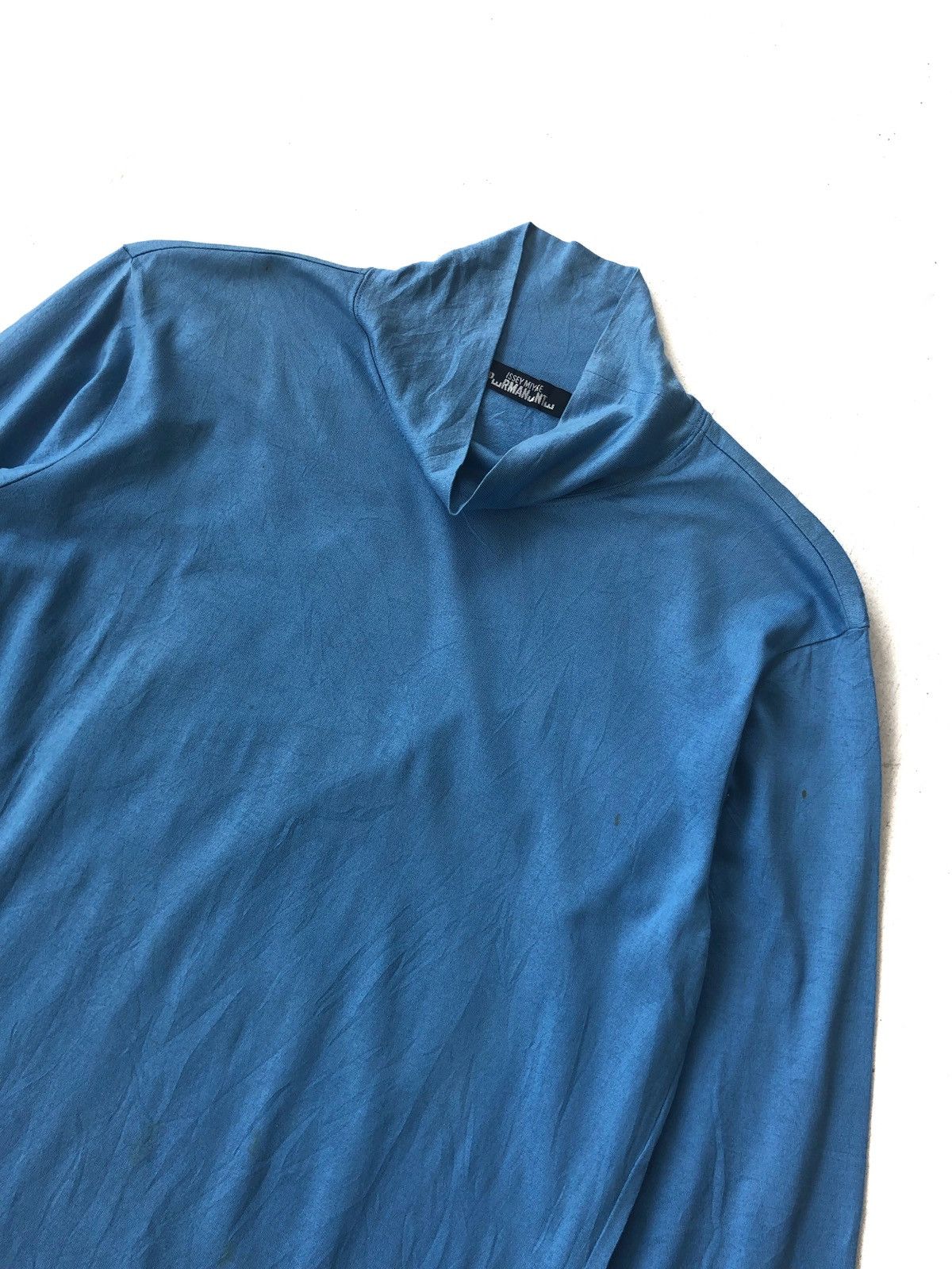 Issey Miyake Issey Miyake Permanente High Neck Plain Blue LS Shirt Size US M / EU 48-50 / 2 - 2 Thumbnail