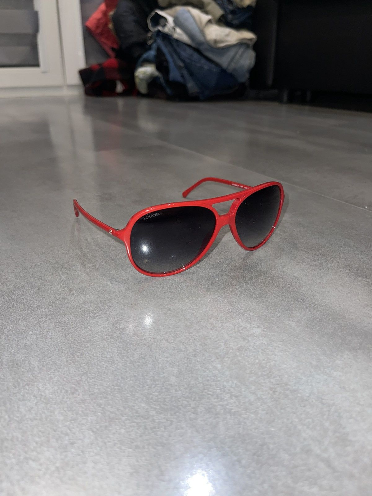 Chanel Chanel 5287 C.867/S6 Red Aviator Sunglasses Size ONE SIZE - 3 Thumbnail