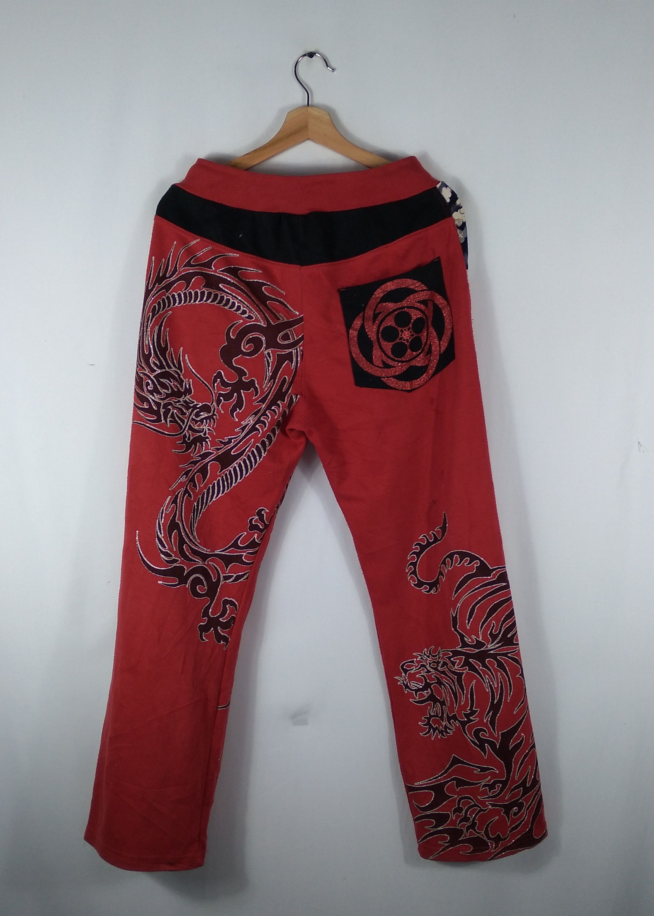 Japanese Brand × Vintage Vintage Sukajan Over Print Art Of Dragon Jogger Sweat Pants Size US 30 / EU 46 - 3 Thumbnail