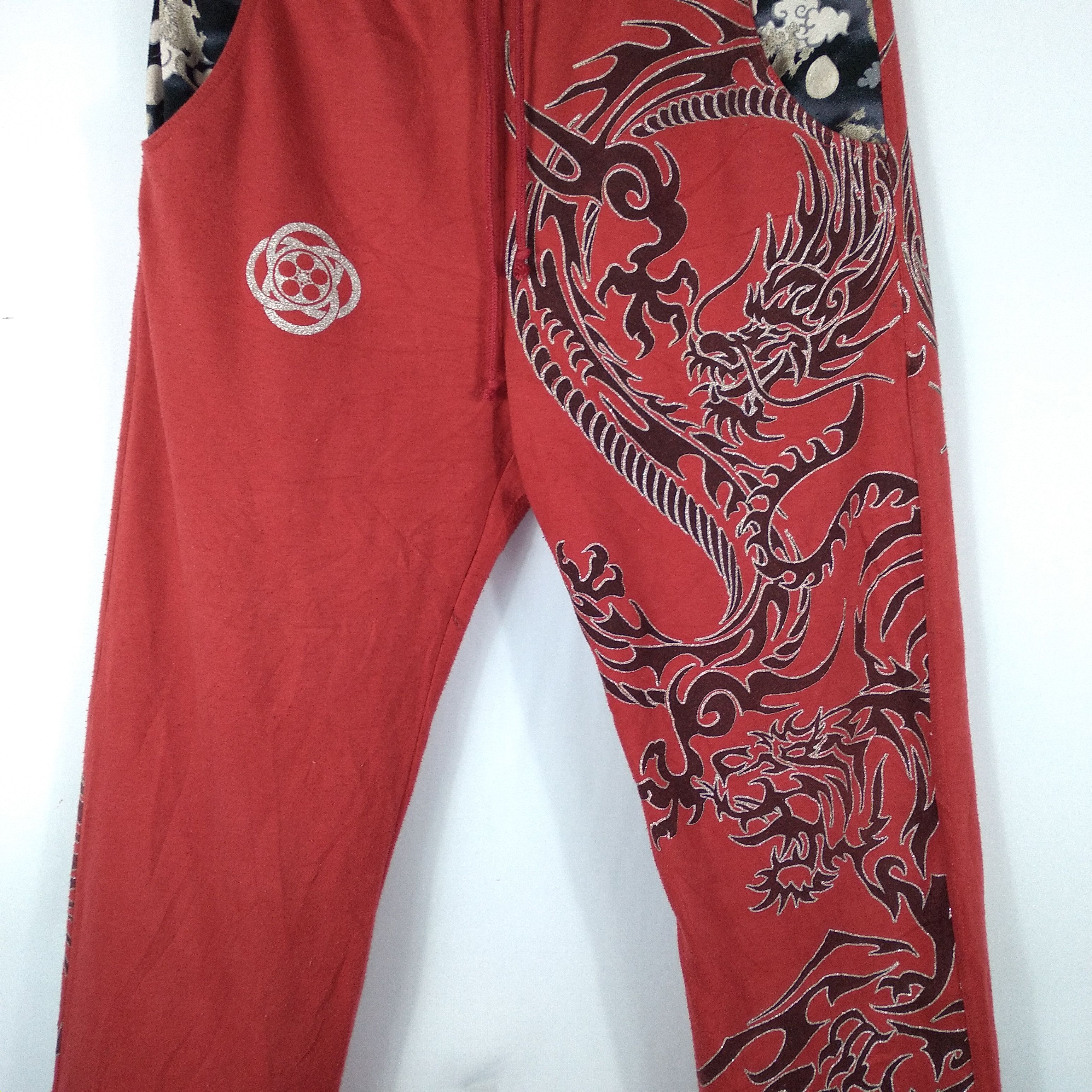 Japanese Brand × Vintage Vintage Sukajan Over Print Art Of Dragon Jogger Sweat Pants Size US 30 / EU 46 - 7 Thumbnail
