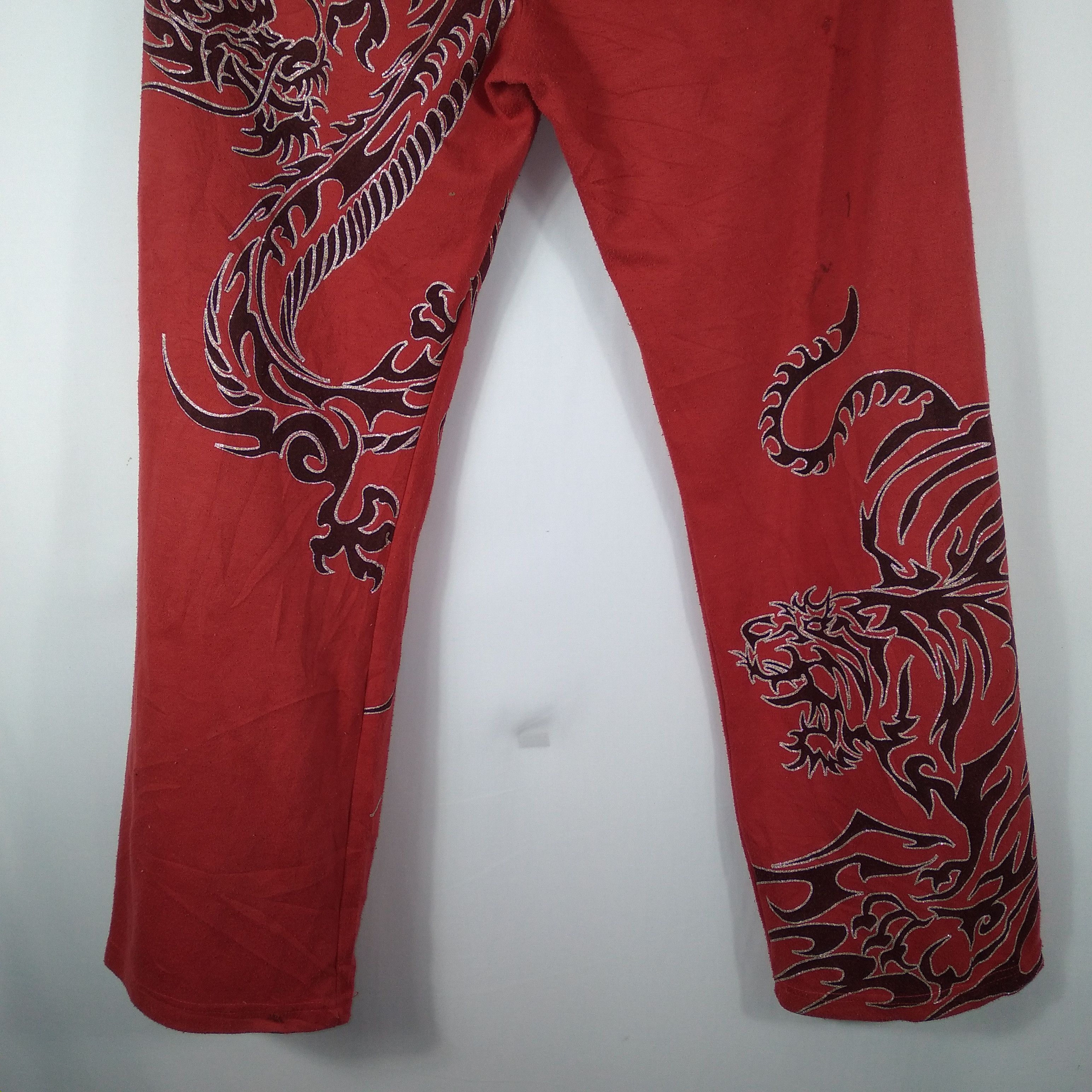Japanese Brand × Vintage Vintage Sukajan Over Print Art Of Dragon Jogger Sweat Pants Size US 30 / EU 46 - 11 Thumbnail