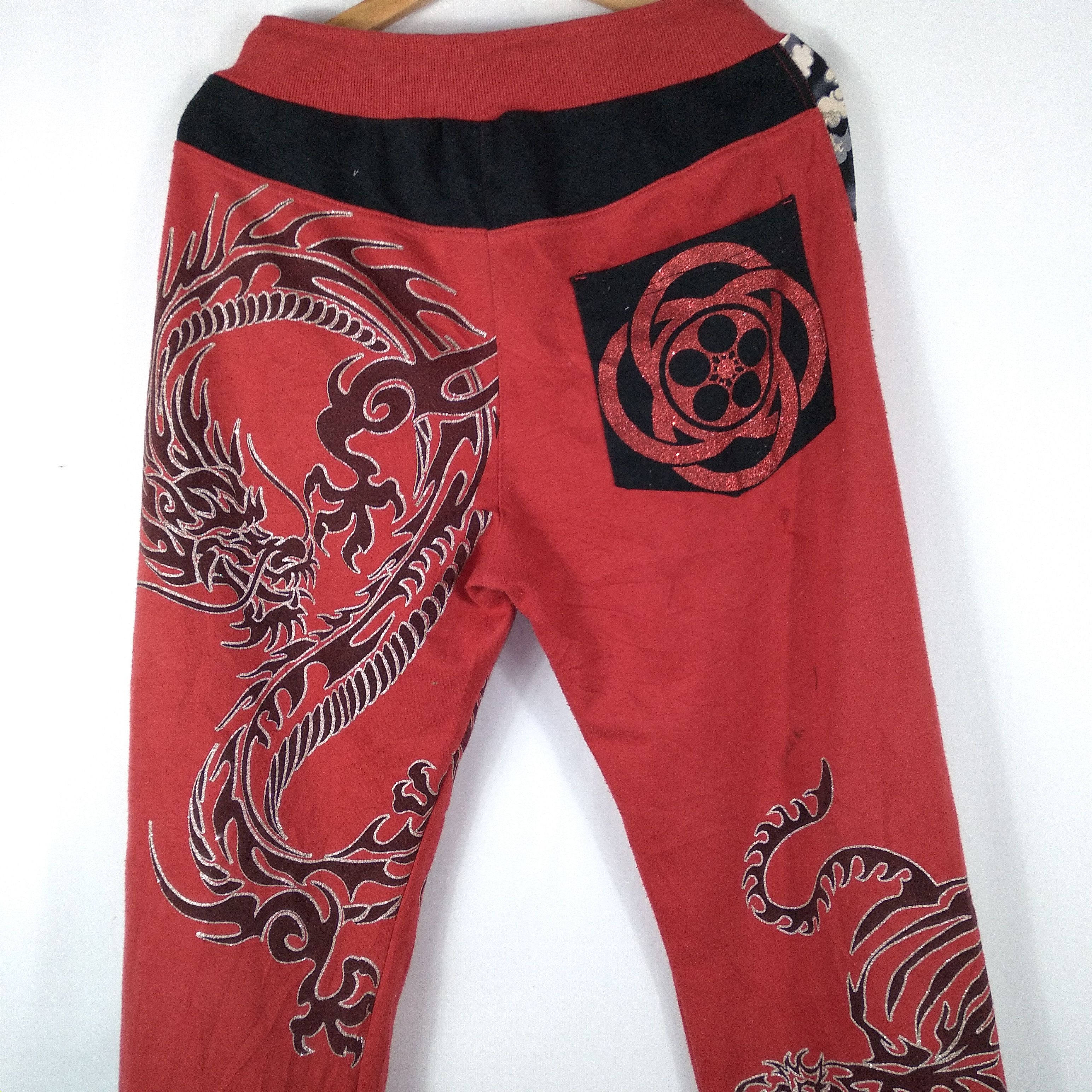 Japanese Brand × Vintage Vintage Sukajan Over Print Art Of Dragon Jogger Sweat Pants Size US 30 / EU 46 - 10 Thumbnail