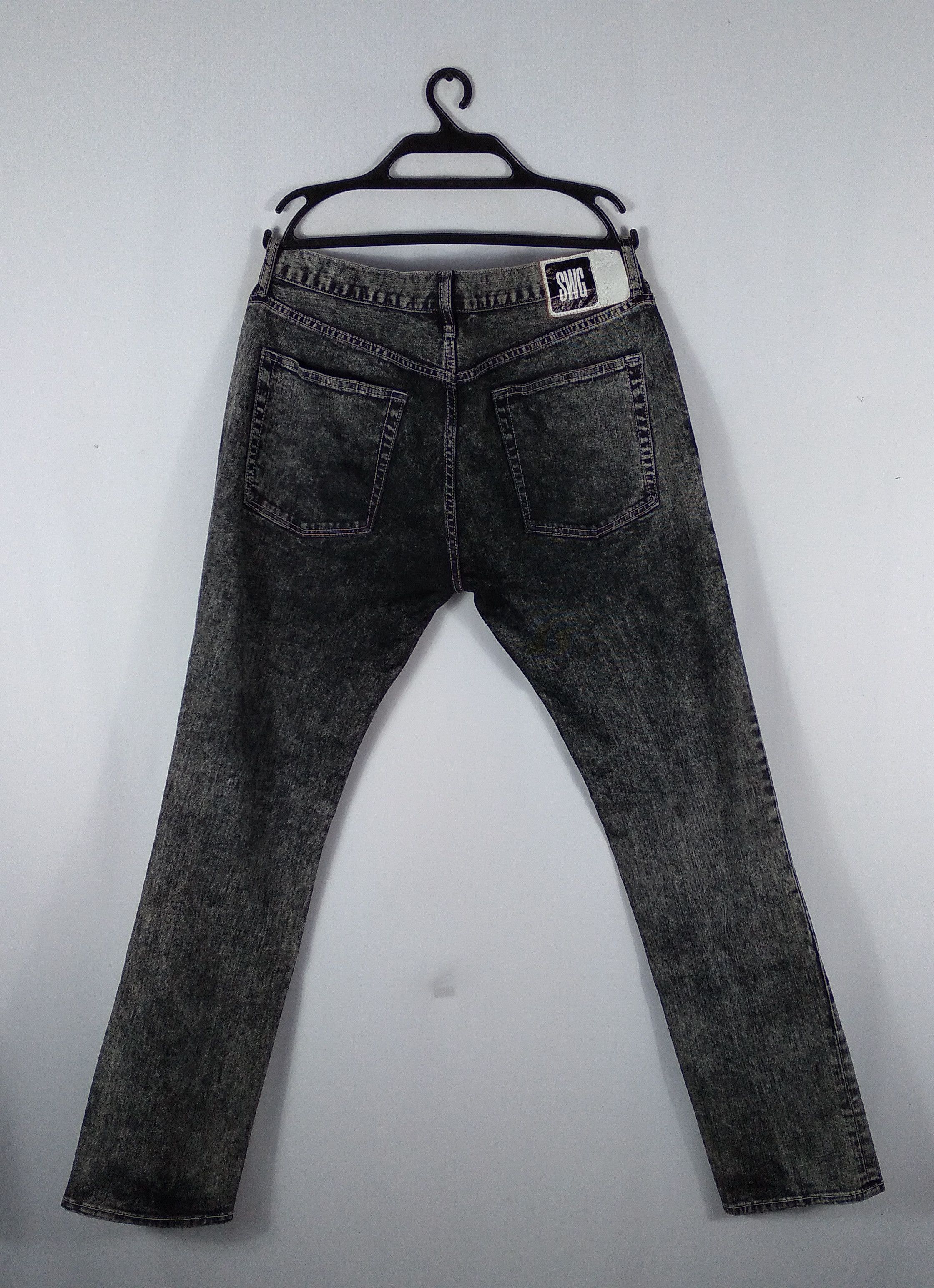 Japanese Brand × Swagger × Vintage 🔥Rare🔥Vintage Swagger SWG Slim Fit Black Wash Denim Jeans Size US 36 / EU 52 - 10 Thumbnail