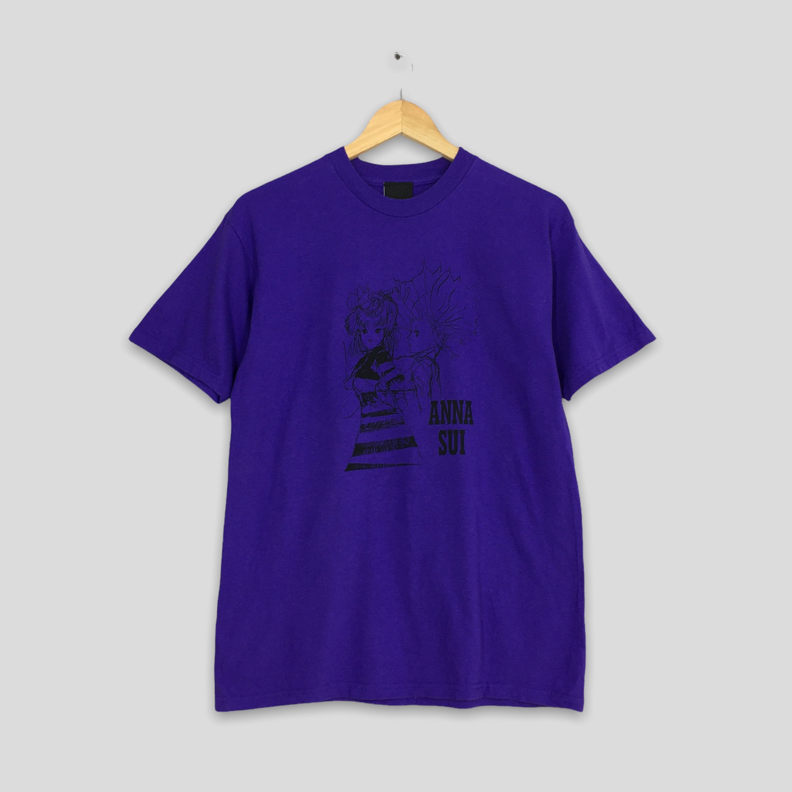 Anna Sui × Designer × Vintage Vintage 90's Anna Sui Blue Tshirt Women Small Size S / US 4 / IT 40 - 1 Thumbnail