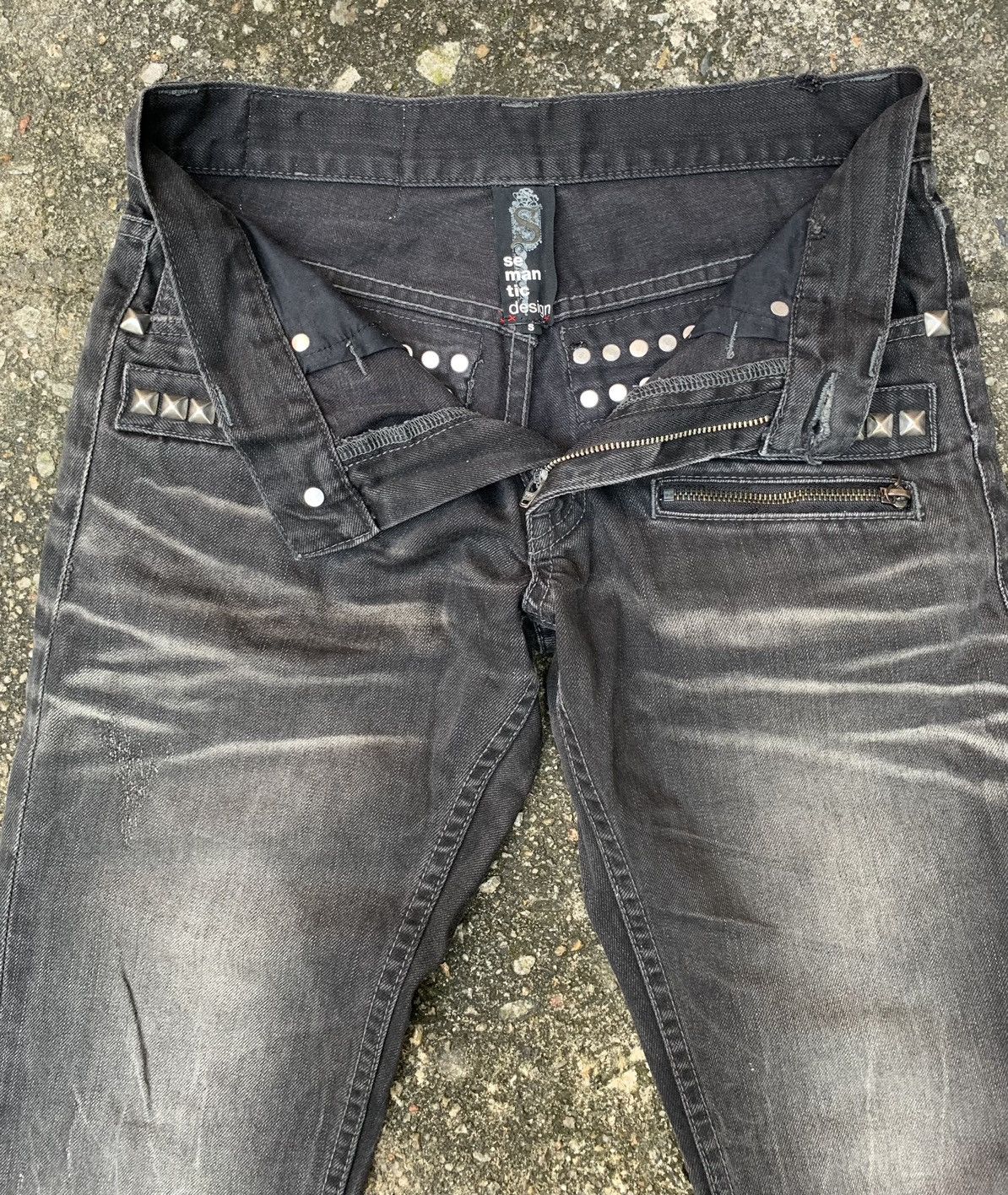 Japanese Brand Sementic Design Punk Denim Pants Size US 28 / EU 44 - 14 Thumbnail