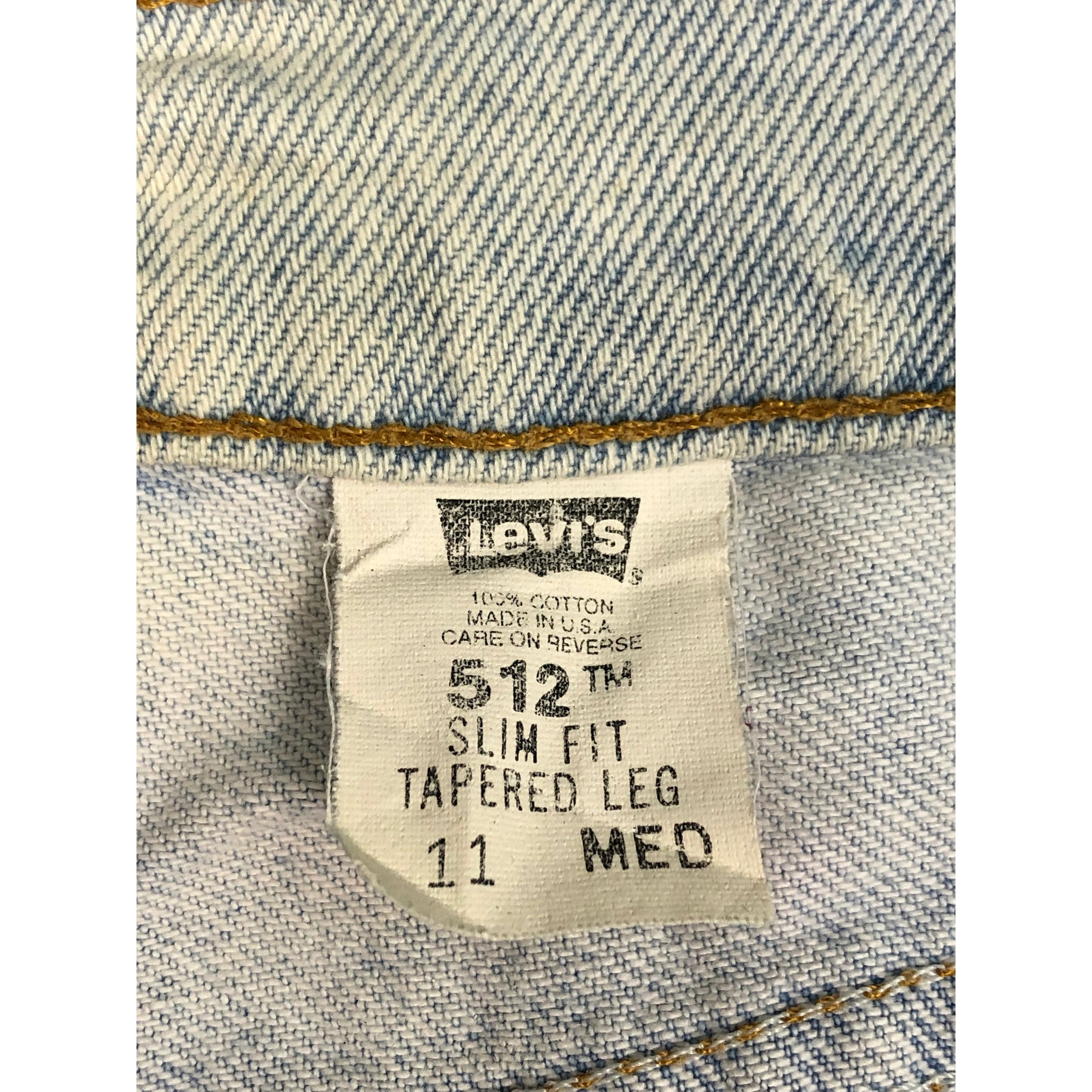 Levi's Vintage 90s Levis 512 Slim Fit Faded Blue Jeans DP0202 Size US 28 / EU 44 - 6 Thumbnail