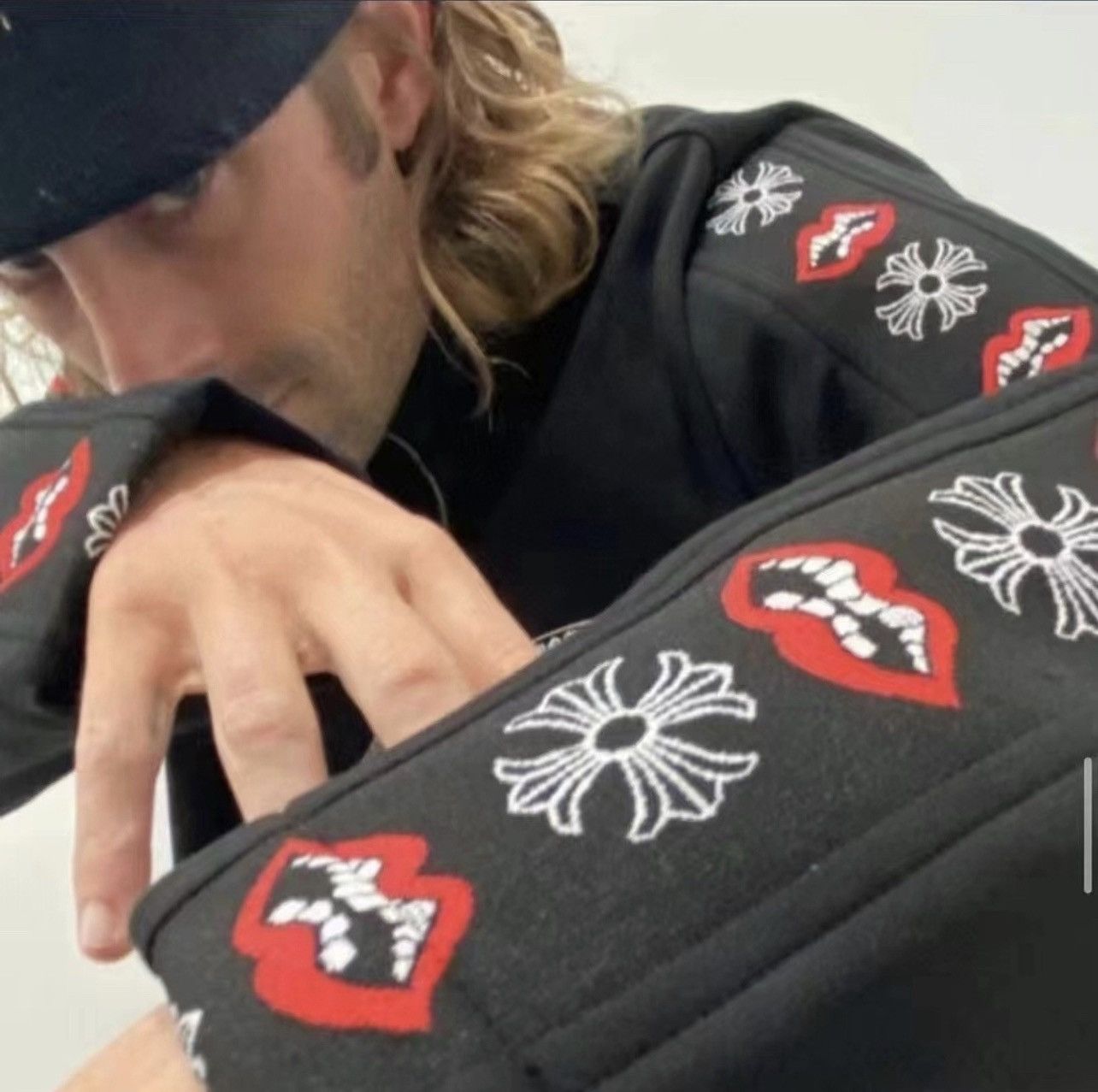 image of Chrome Hearts Matty Boy Black Track Jacket, Men's (Size Medium)