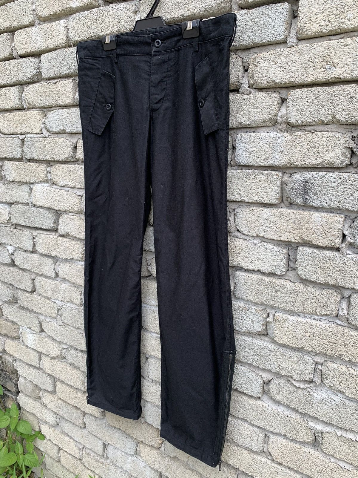 Japanese Brand Lounge Lizard Black Zipper Leg Opening Pants Size US 31 - 9 Thumbnail