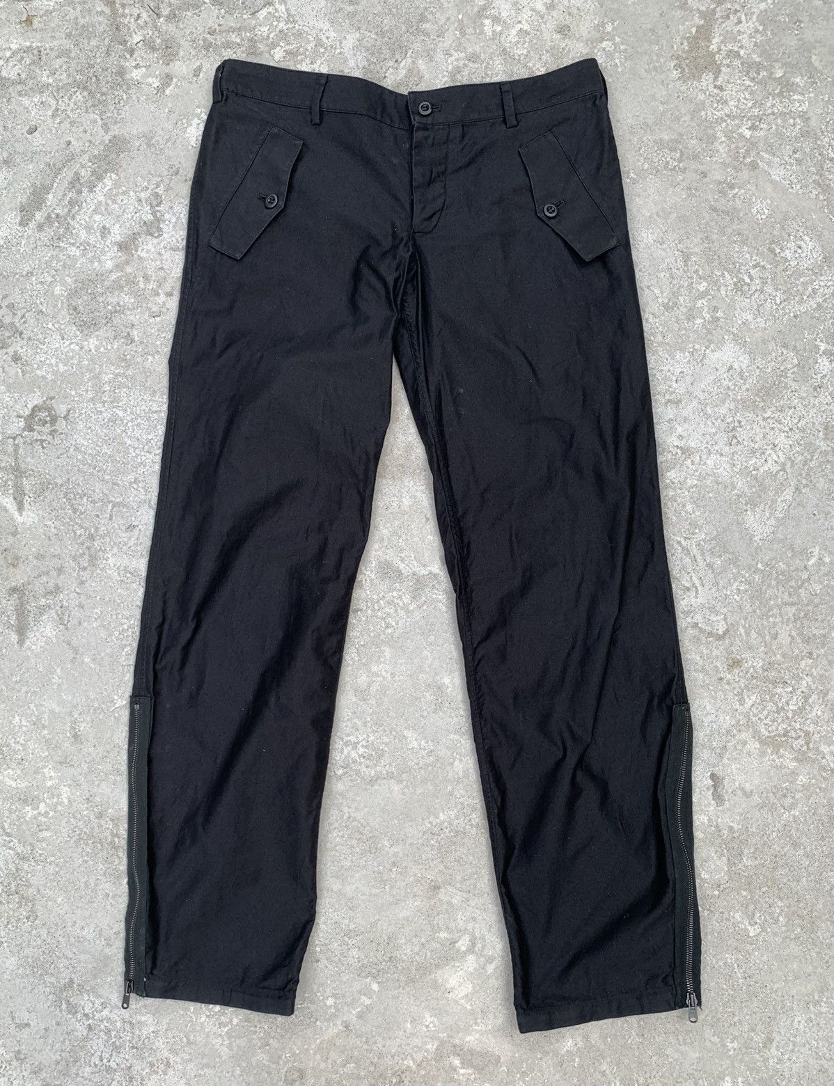 Japanese Brand Lounge Lizard Black Zipper Leg Opening Pants Size US 31 - 4 Thumbnail