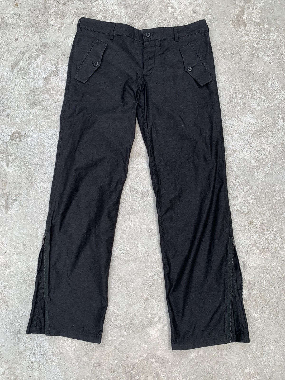 Japanese Brand Lounge Lizard Black Zipper Leg Opening Pants Size US 31 - 2 Thumbnail