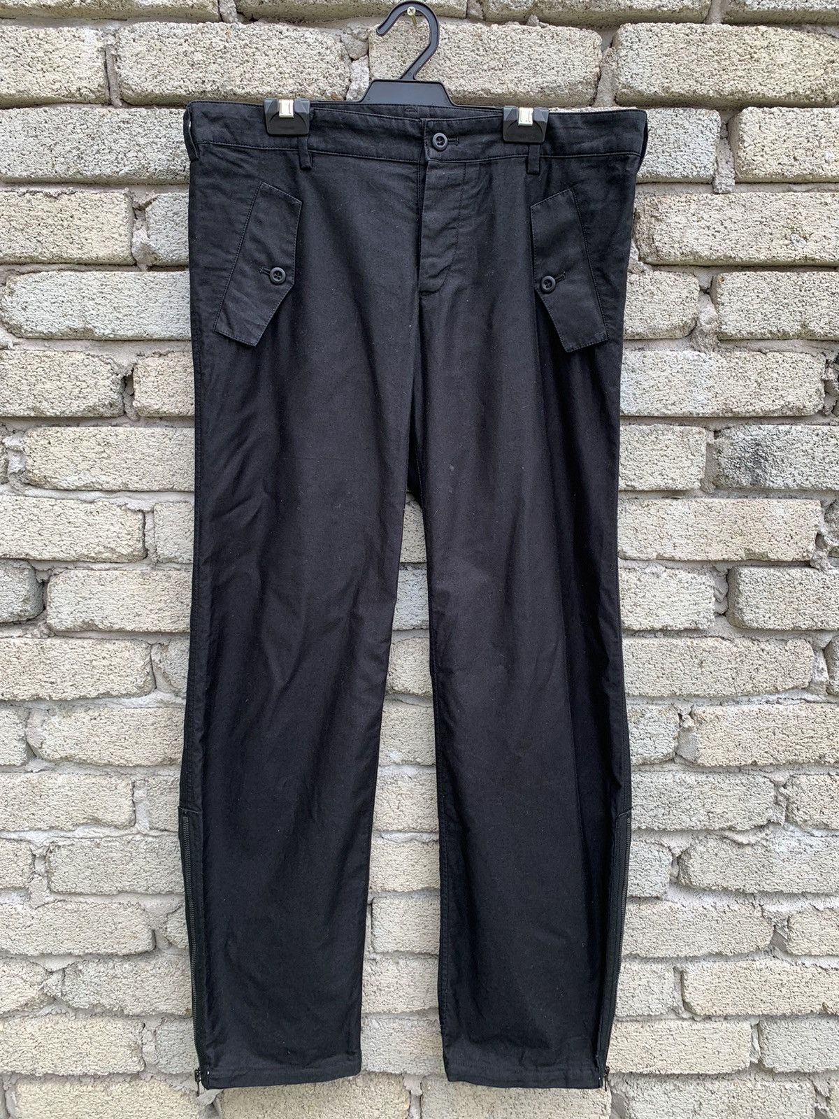 Japanese Brand Lounge Lizard Black Zipper Leg Opening Pants Size US 31 - 7 Thumbnail