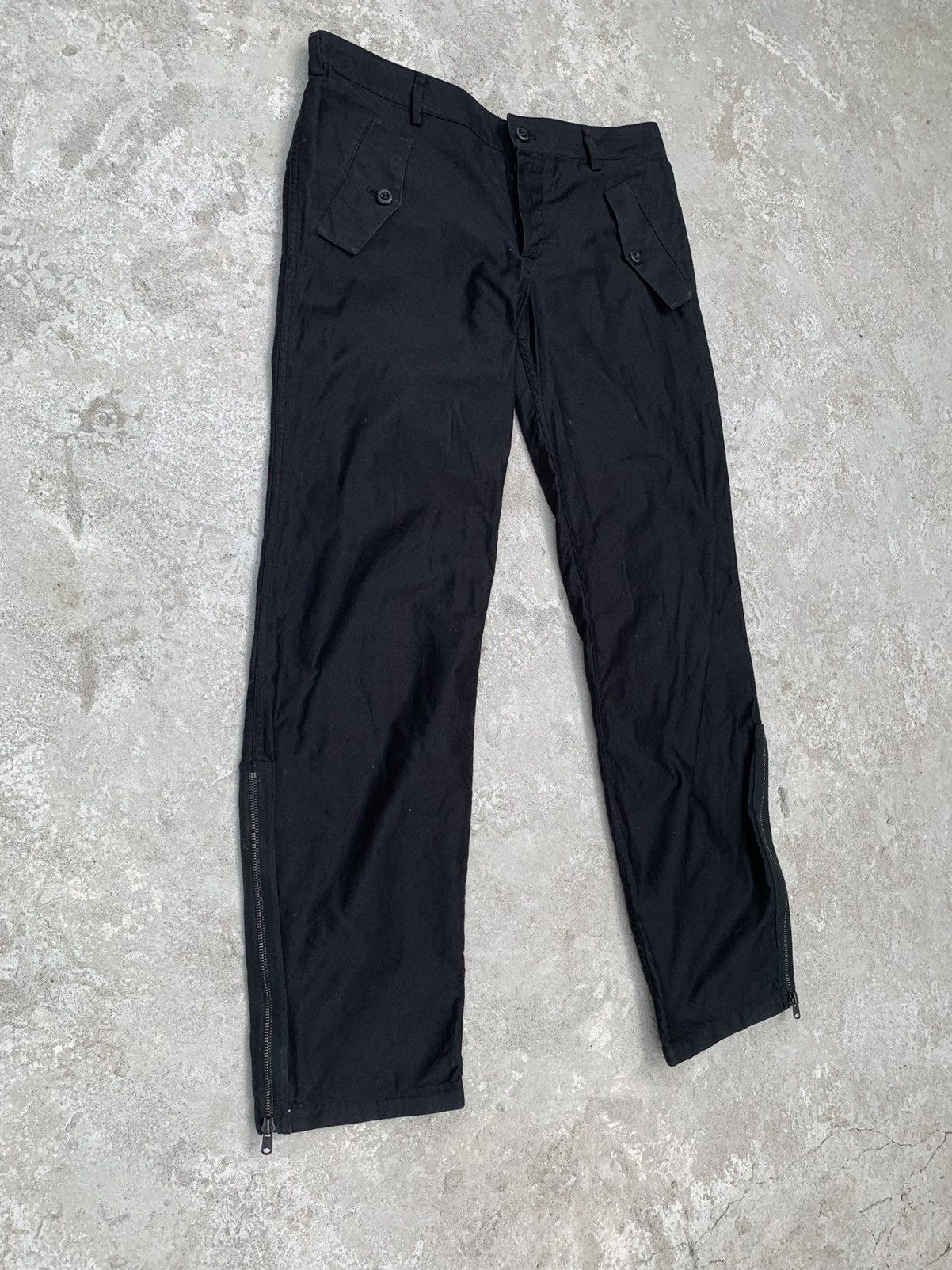 Japanese Brand Lounge Lizard Black Zipper Leg Opening Pants Size US 31 - 6 Thumbnail