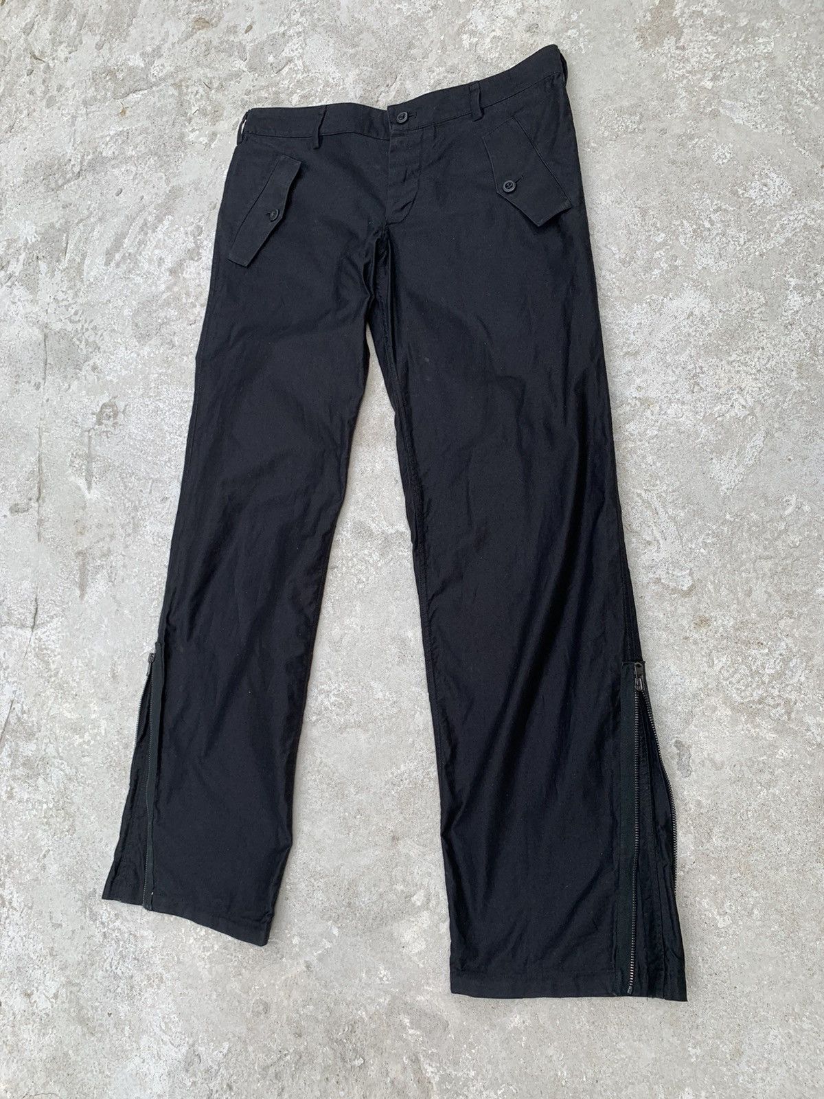 Japanese Brand Lounge Lizard Black Zipper Leg Opening Pants Size US 31 - 3 Thumbnail