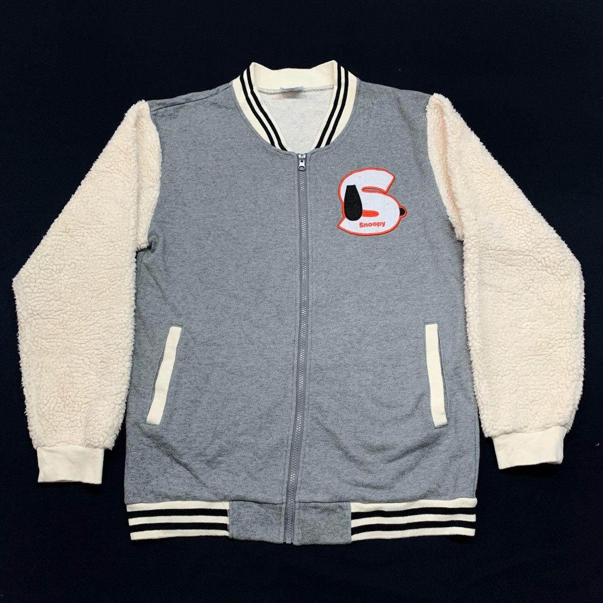 Peanuts × Universal Studios Peanuts Snoopy Varsity Style Sherpa Jacket Zipper Size US M / EU 48-50 / 2 - 3 Thumbnail