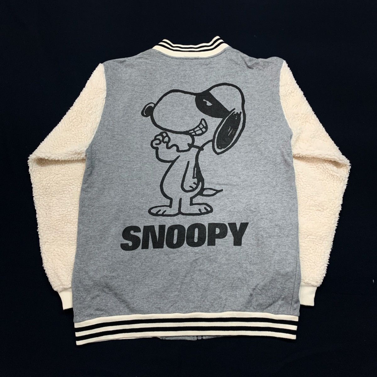 Peanuts × Universal Studios Peanuts Snoopy Varsity Style Sherpa Jacket Zipper Size US M / EU 48-50 / 2 - 2 Thumbnail