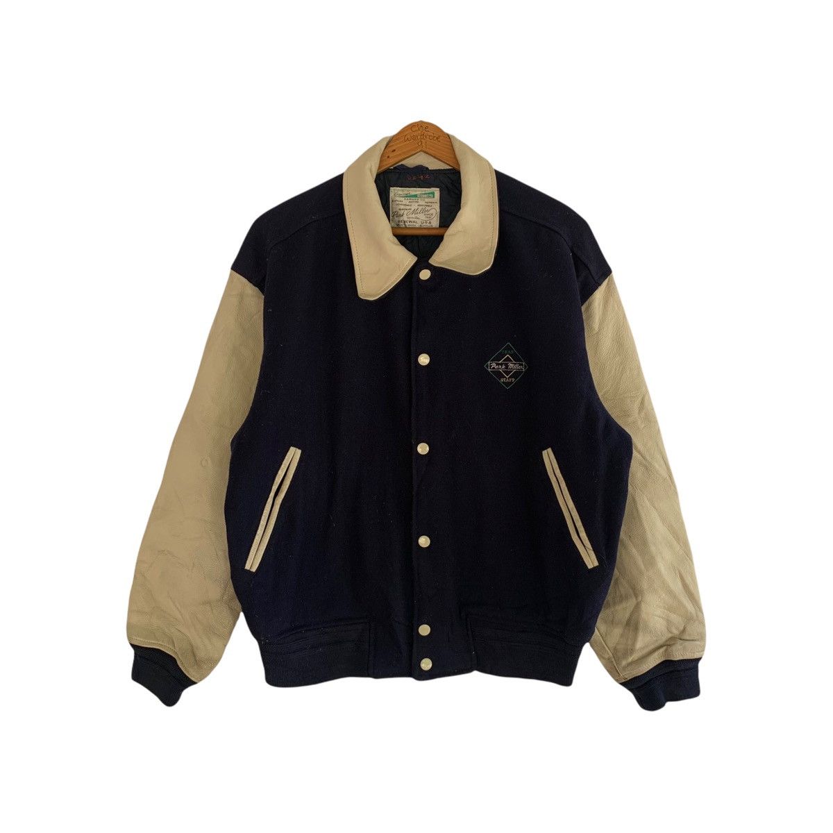 image of Haward Team Park Miller Staff Wool Varsity Jacket in Dark Blue, Men's (Size Large)