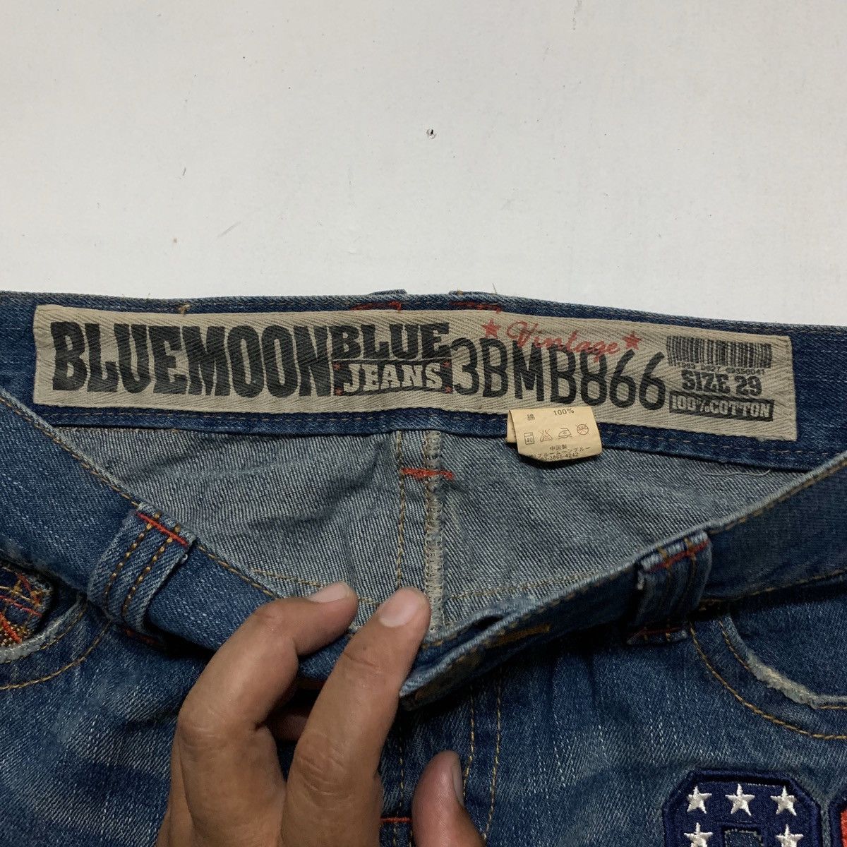 Japanese Brand Blue Moon Blue Distressed Jeans Size US 34 / EU 50 - 8 Thumbnail