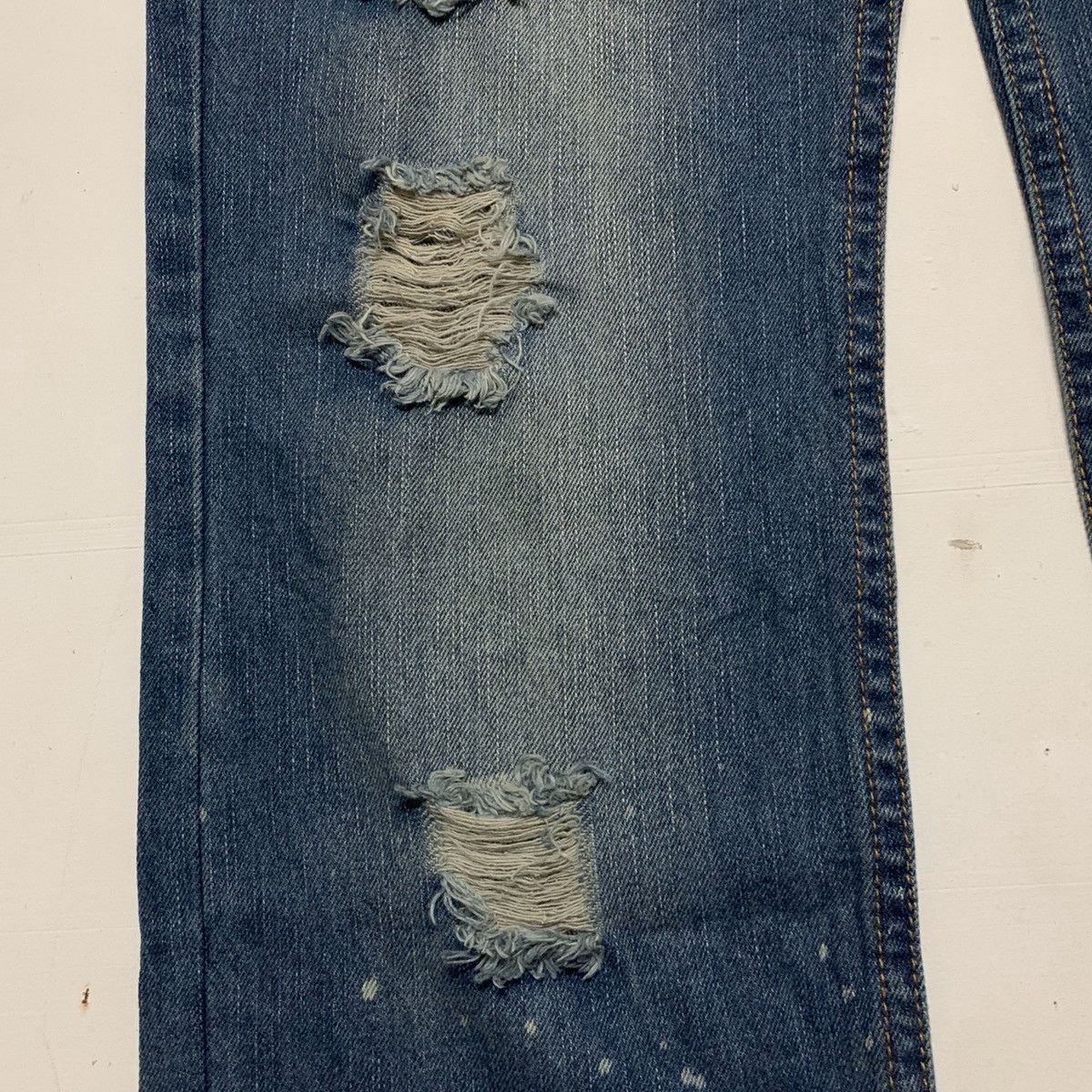 Japanese Brand Blue Moon Blue Distressed Jeans Size US 34 / EU 50 - 10 Thumbnail